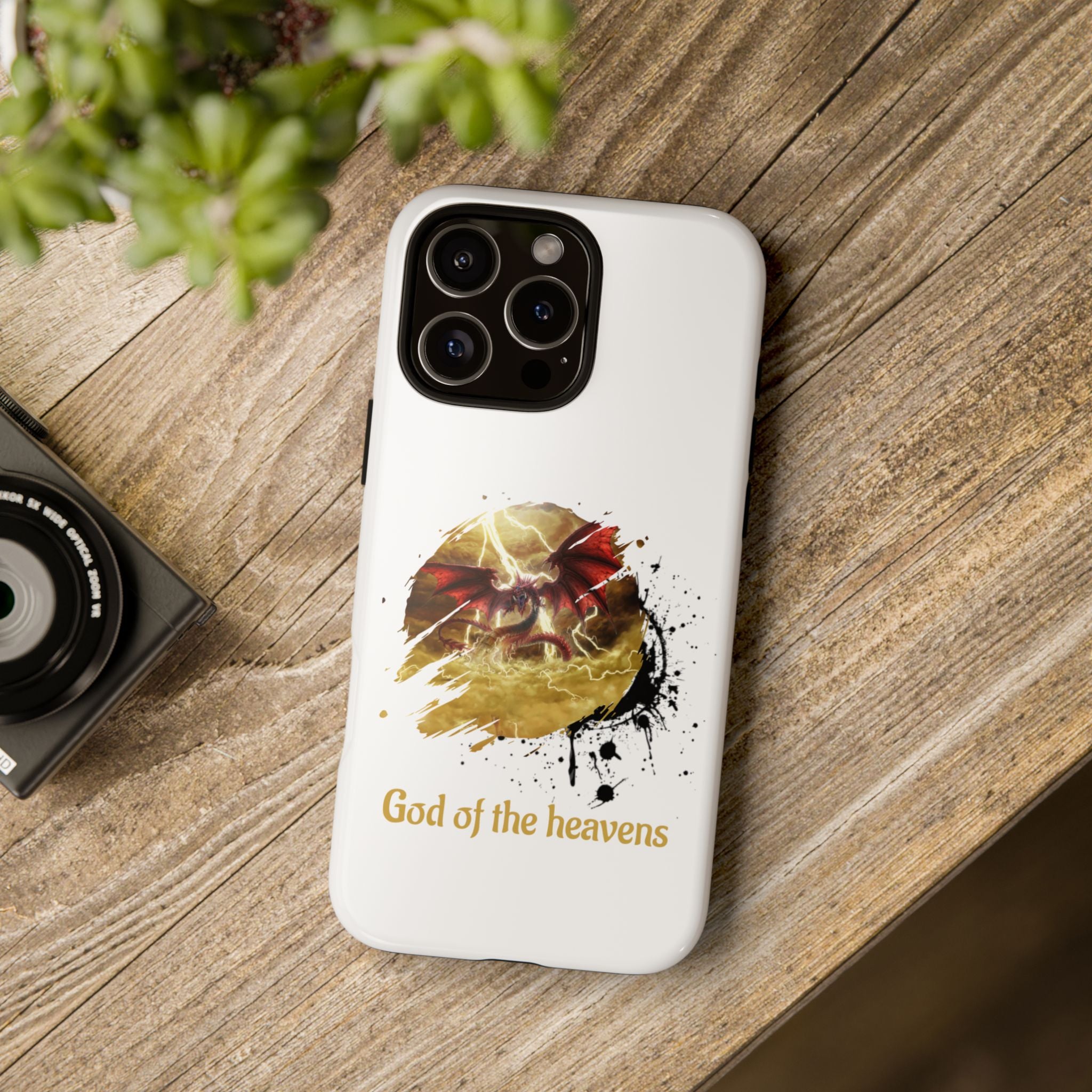 Gold Dragon Phone Case — Tough Protective Phone Case with Lightning Brush Art - slifer the sky dragon