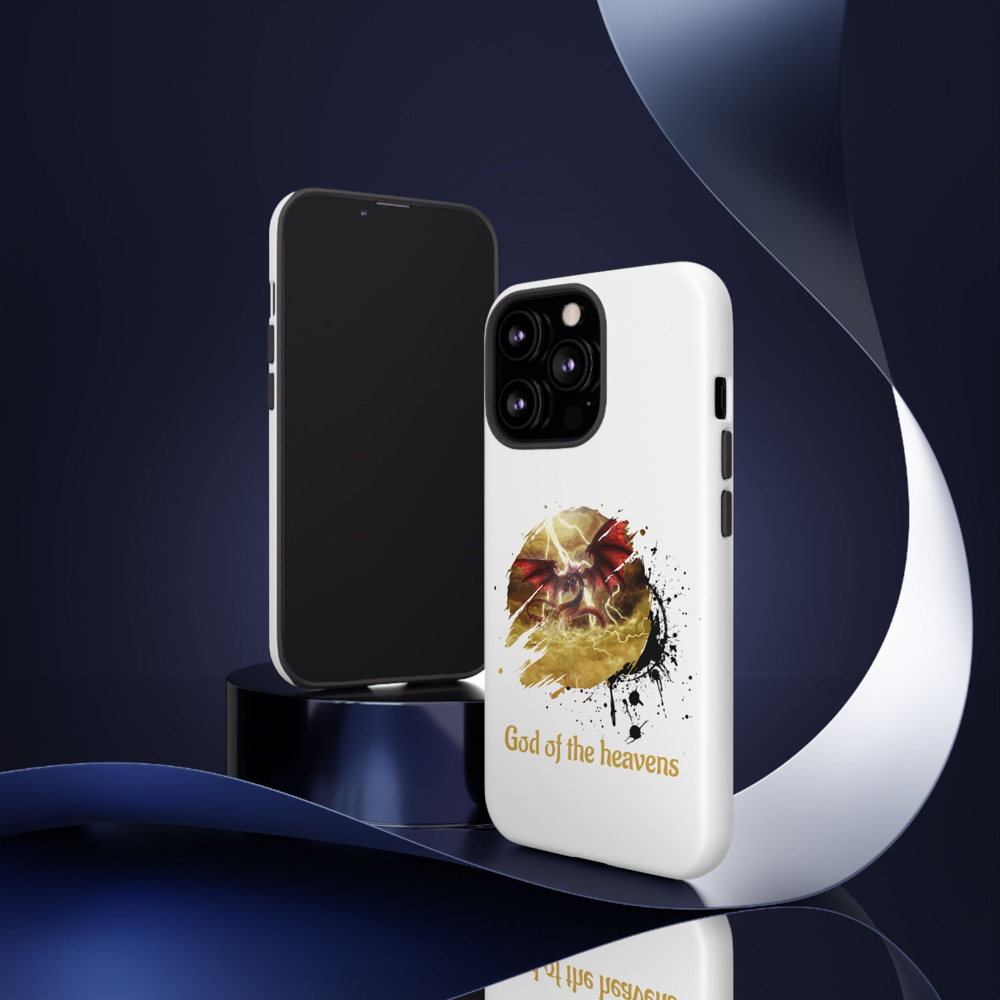 Gold Dragon Phone Case — Tough Protective Phone Case with Lightning Brush Art - slifer the sky dragon