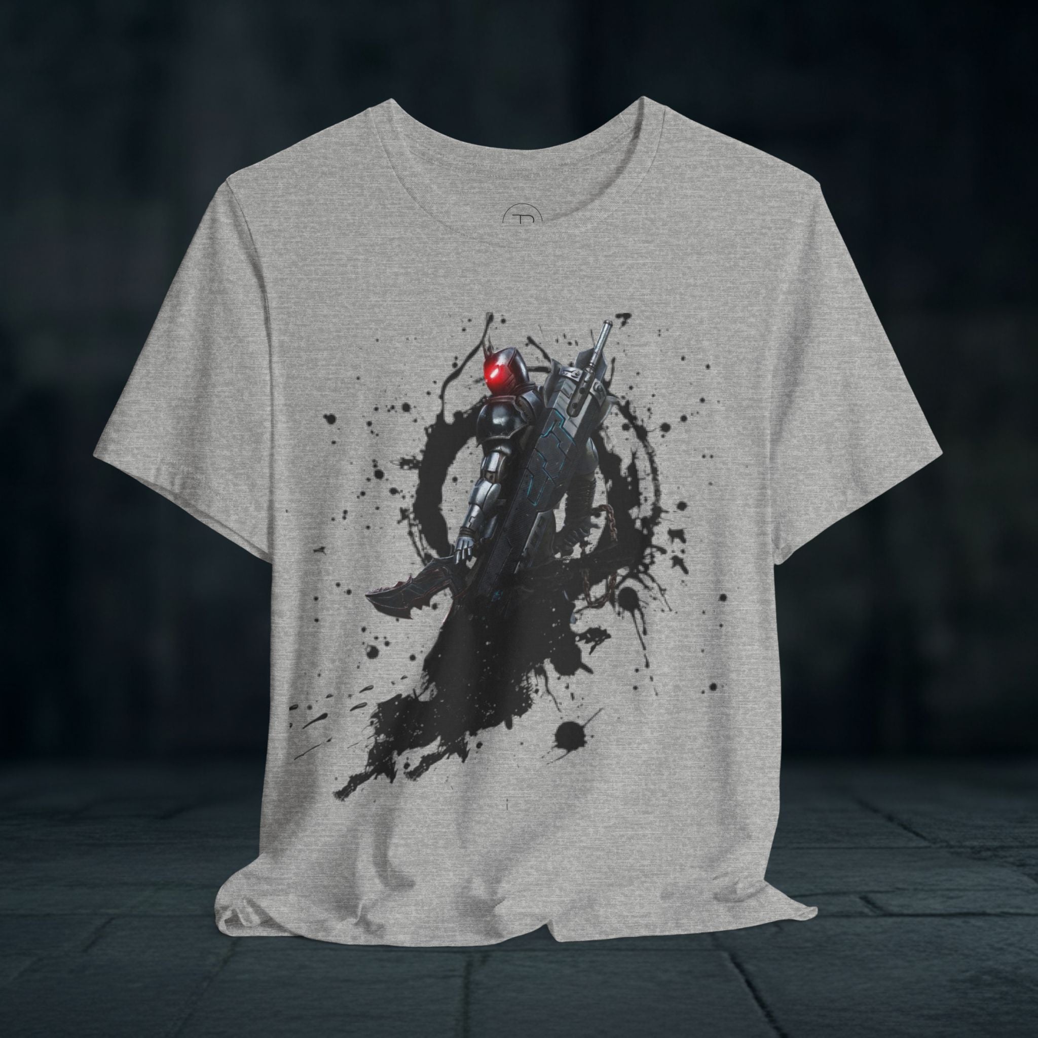 Splatter Noir Rifle Tee — Graphic Military Weapon Shirt