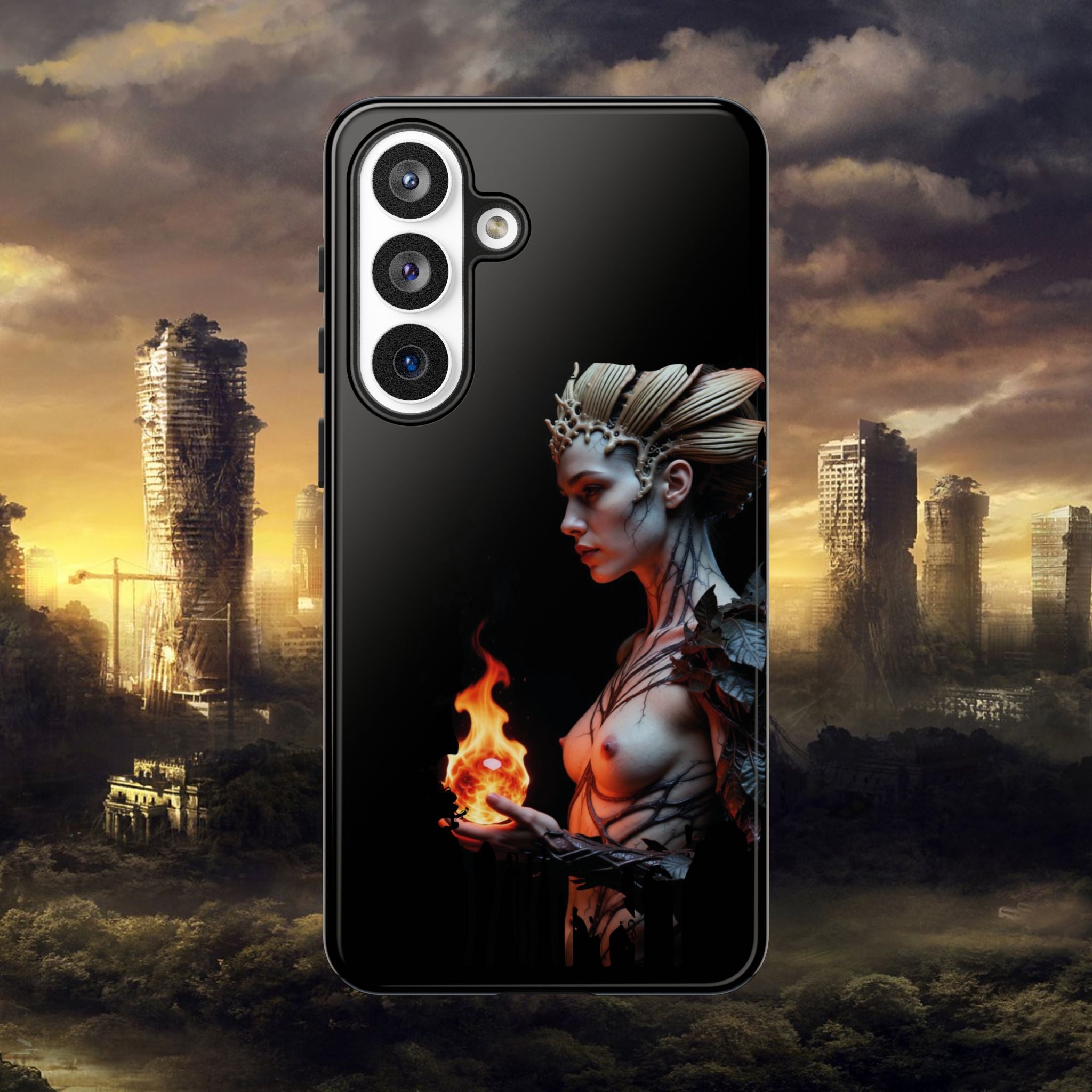 Fire Queen Phone Case — Dark Fantasy iPhone Armor - Alexia Ashford Side Face