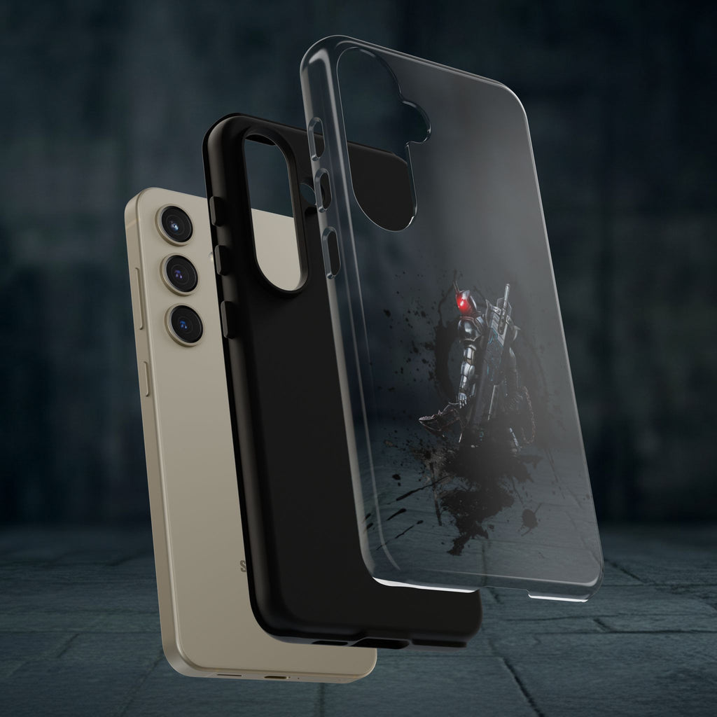 Tough Cases: Dark Cyber Soldier Phone Case — Rugged Sci‑Fi Armor Design