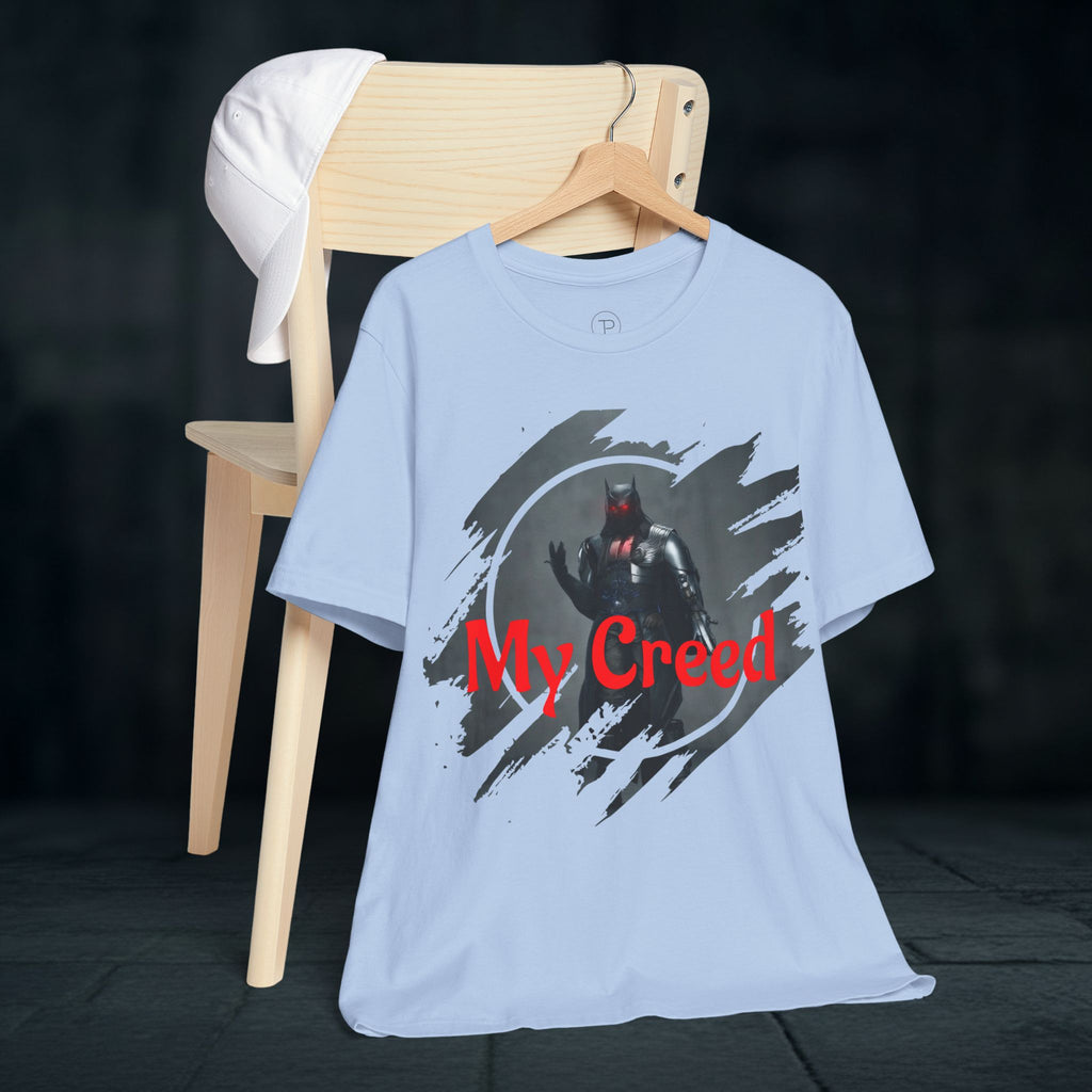 My Creed Graphic Tee — Dark Knight Sci‑Fi Illustration T‑Shirt
