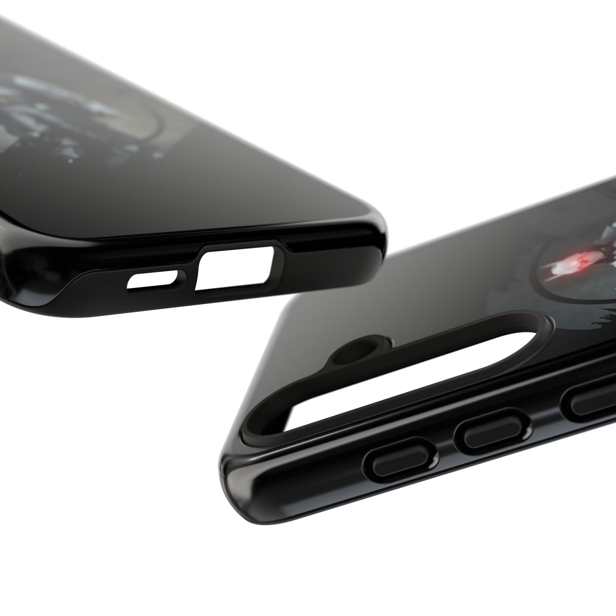 Galaxy Warrior Tough Phone Case — Dark Sci‑Fi Armor with Red Helm