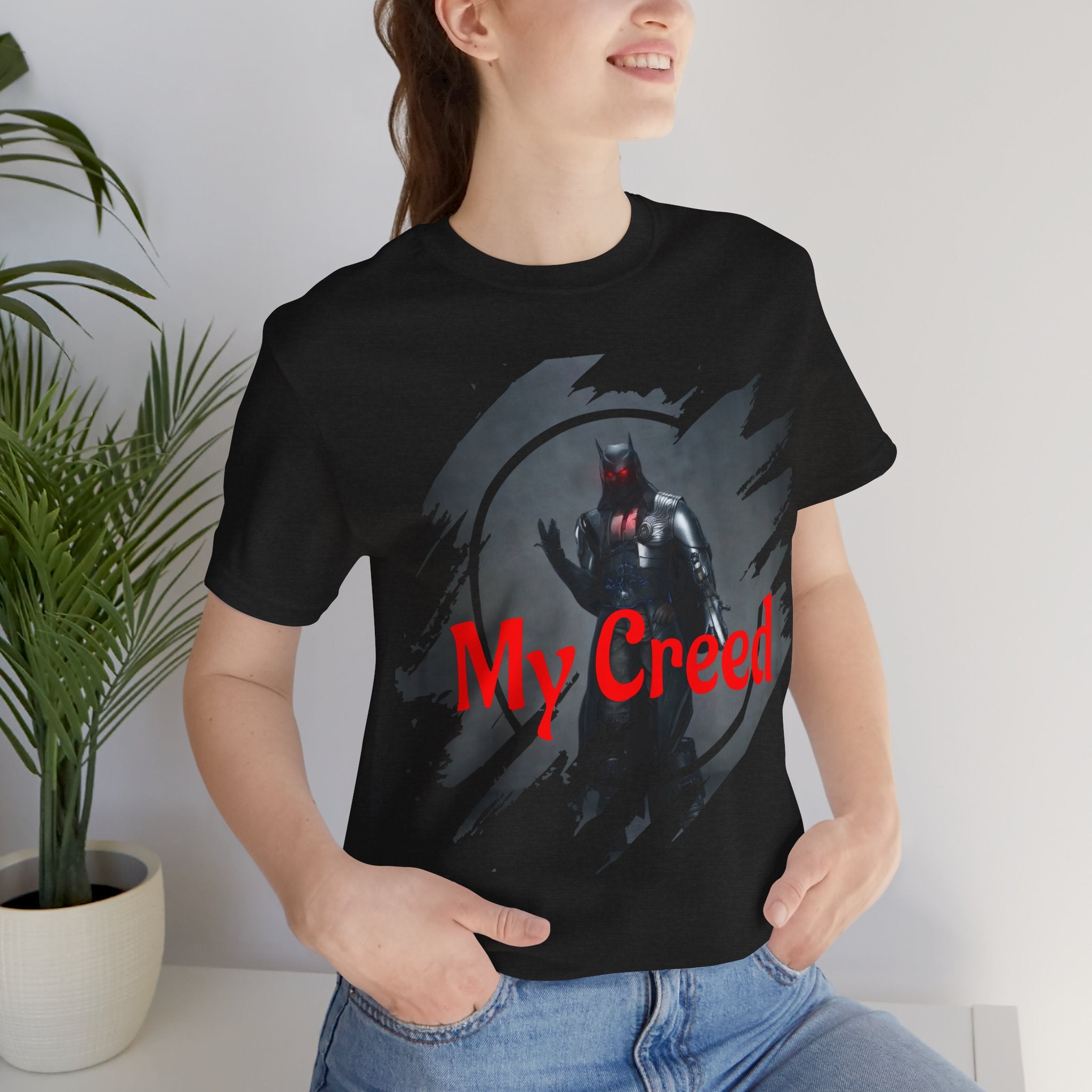 My Creed Graphic Tee — Dark Knight Sci‑Fi Illustration T‑Shirt