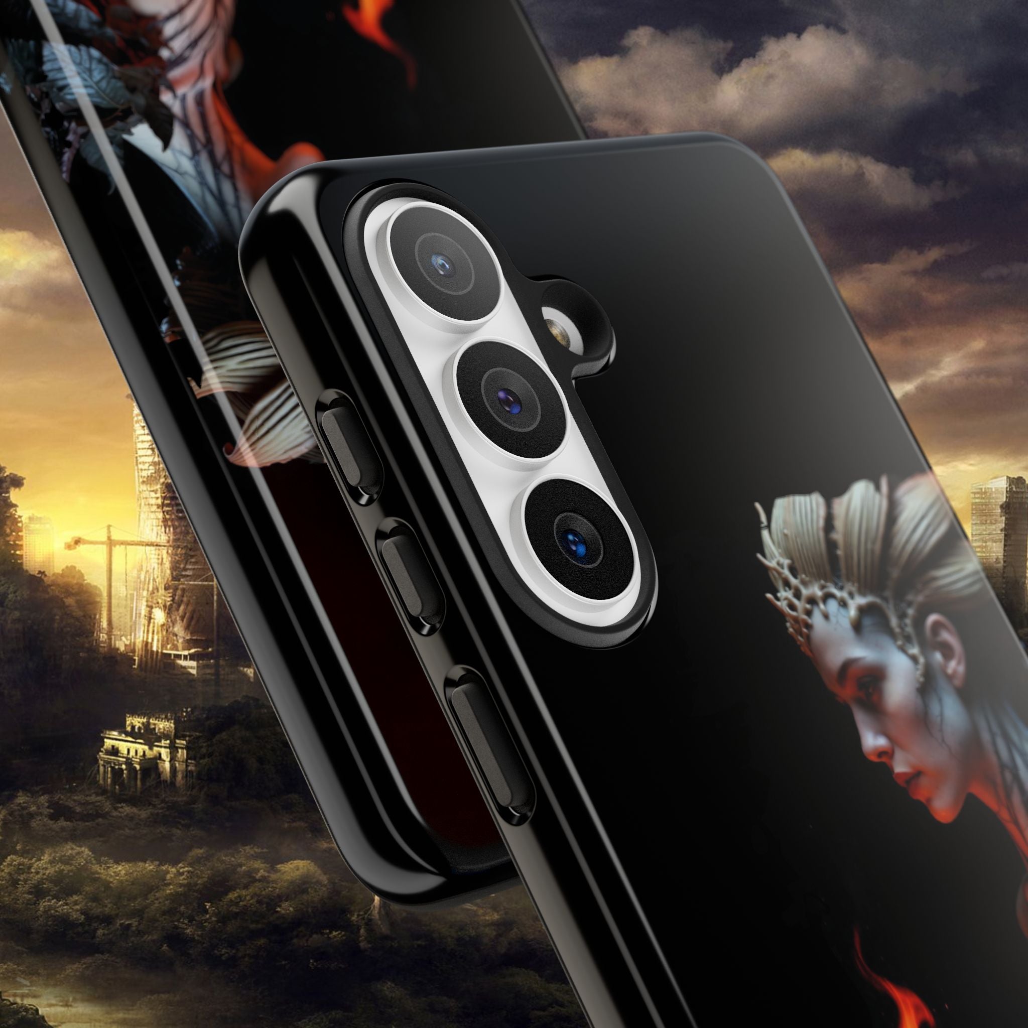 Fire Queen Phone Case — Dark Fantasy iPhone Armor - Alexia Ashford Side Face