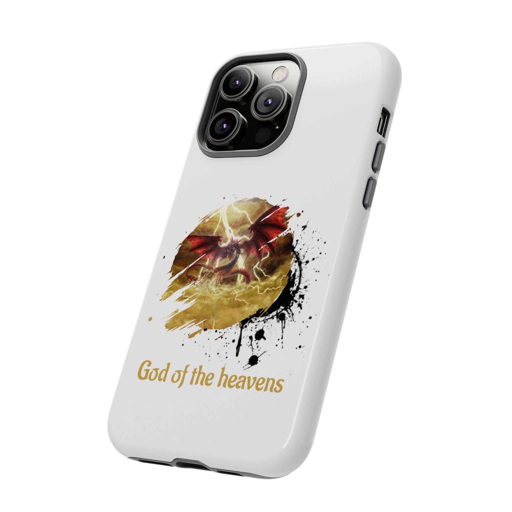 Gold Dragon Phone Case — Tough Protective Phone Case with Lightning Brush Art - slifer the sky dragon