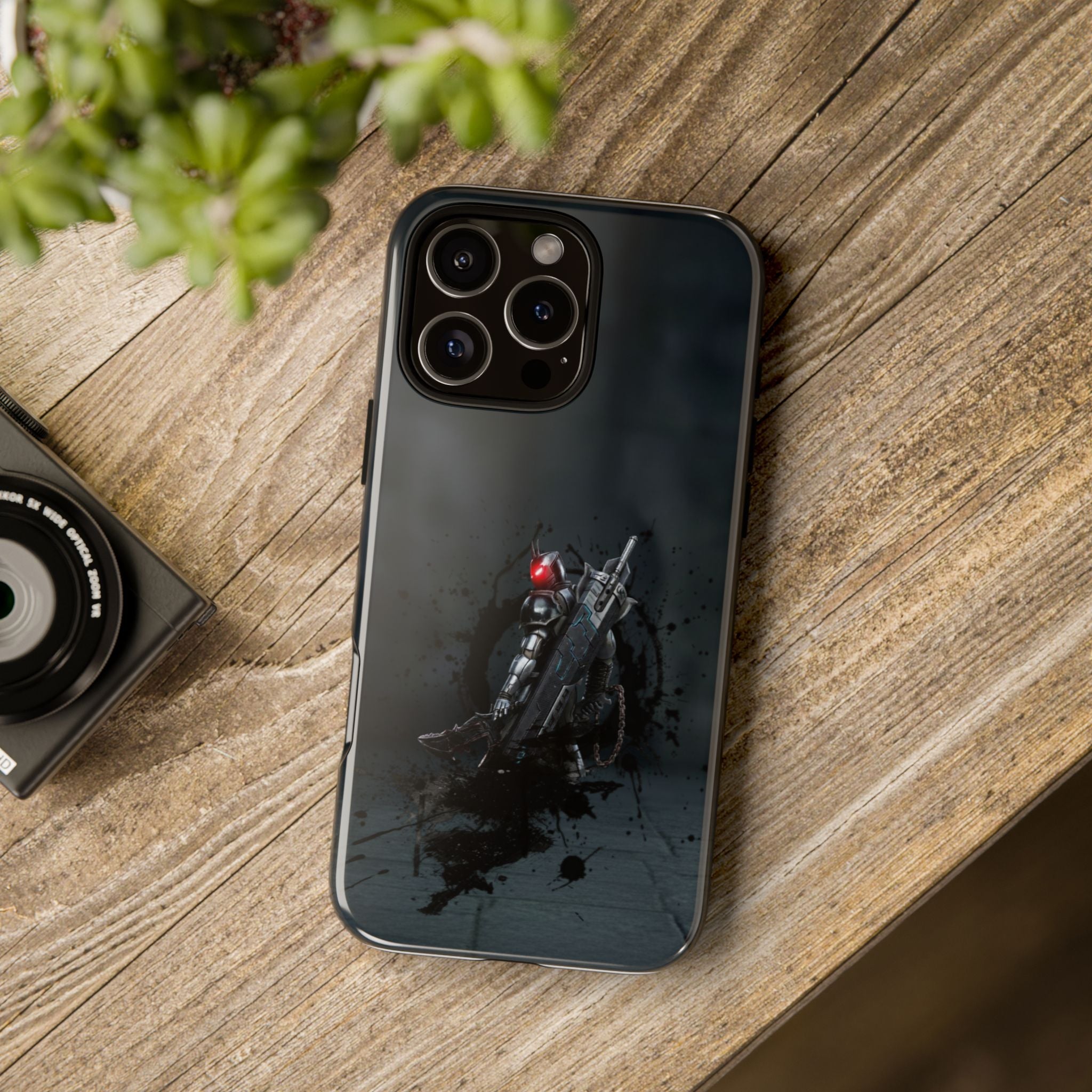 Tough Cases: Dark Cyber Soldier Phone Case — Rugged Sci‑Fi Armor Design