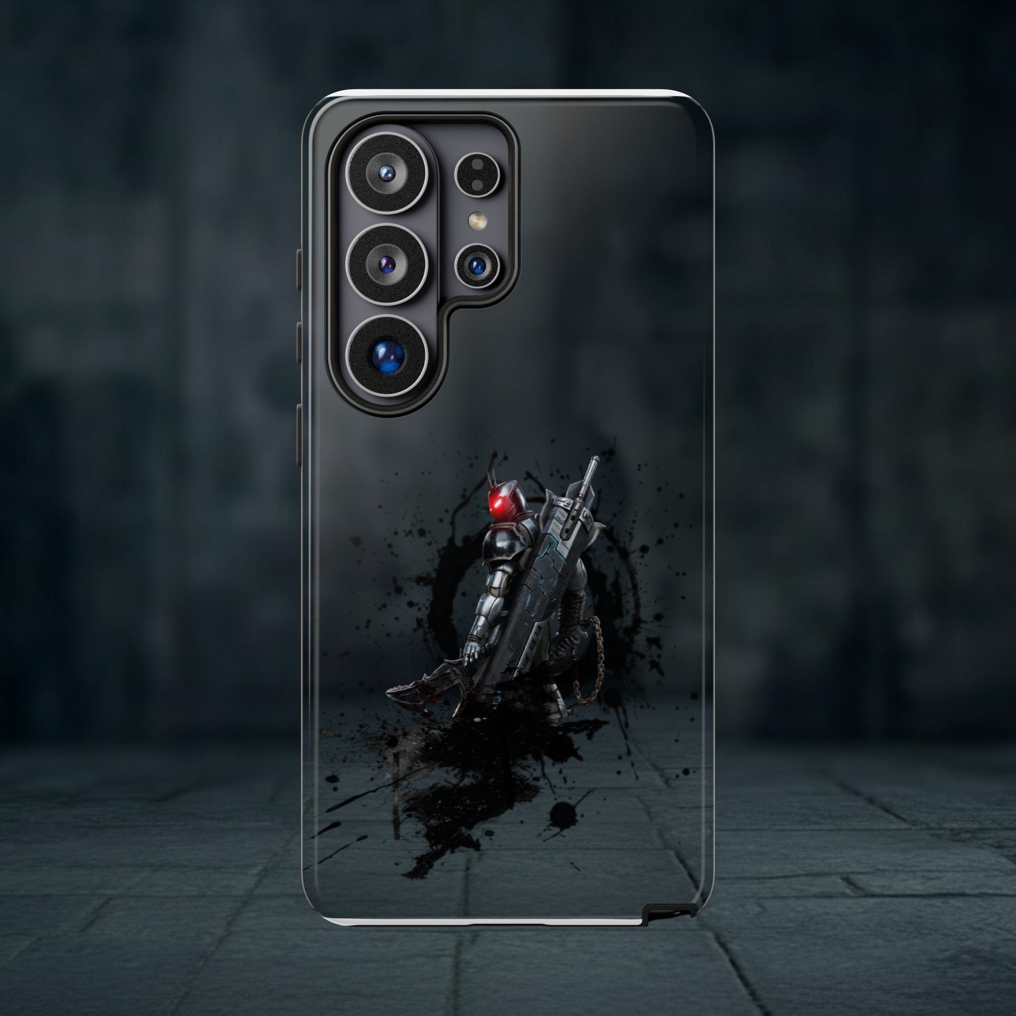 Tough Cases: Dark Cyber Soldier Phone Case — Rugged Sci‑Fi Armor Design