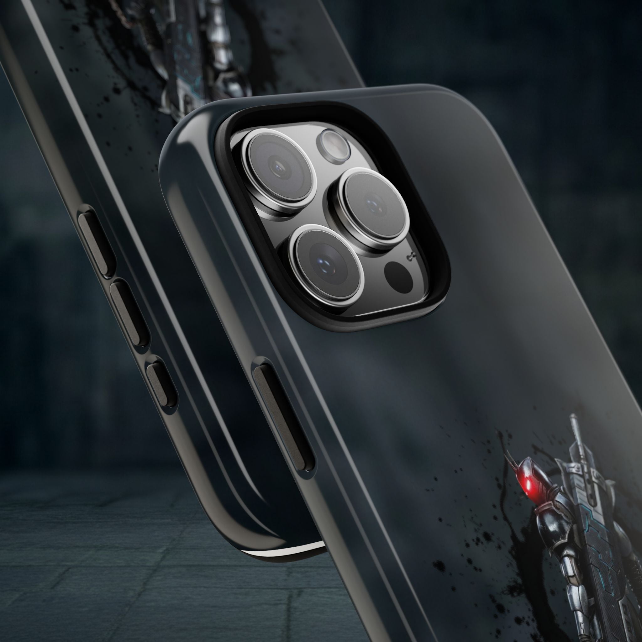 Tough Cases: Dark Cyber Soldier Phone Case — Rugged Sci‑Fi Armor Design