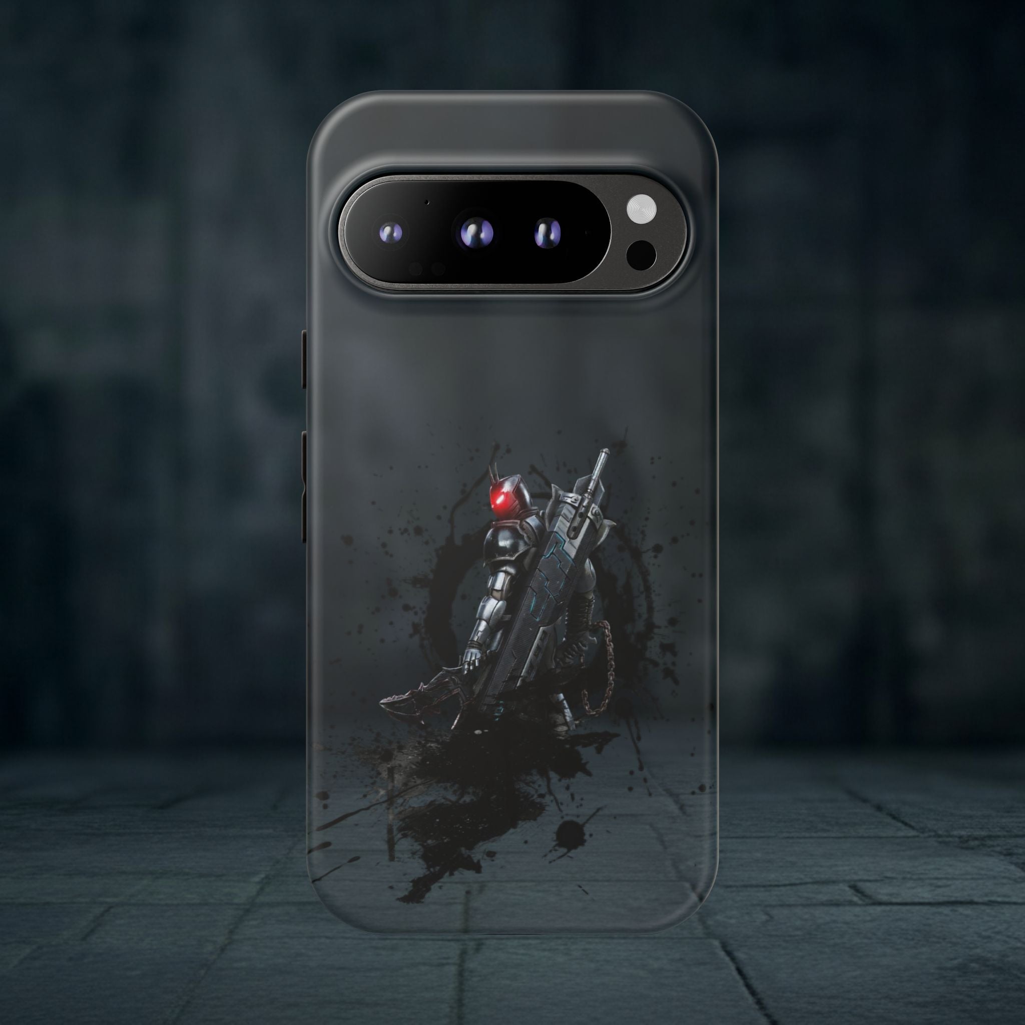 Tough Cases: Dark Cyber Soldier Phone Case — Rugged Sci‑Fi Armor Design