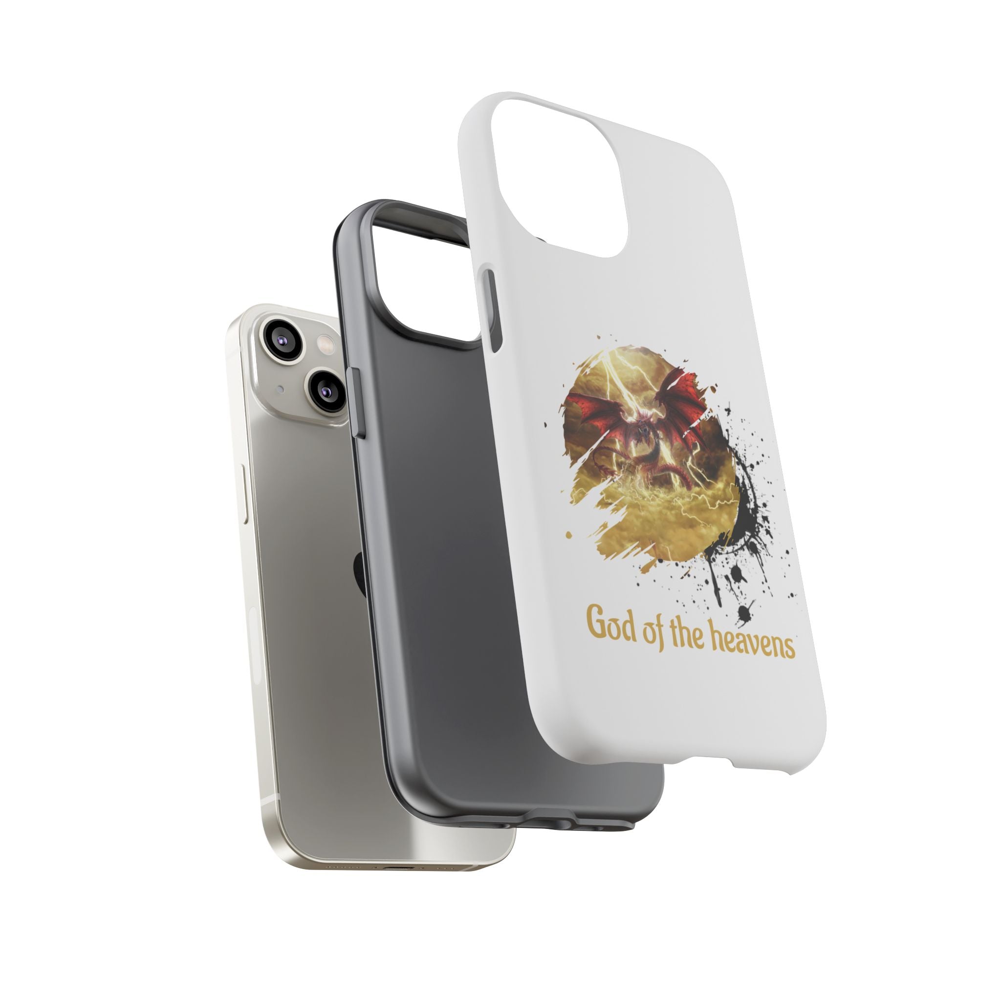 Gold Dragon Phone Case — Tough Protective Phone Case with Lightning Brush Art - slifer the sky dragon