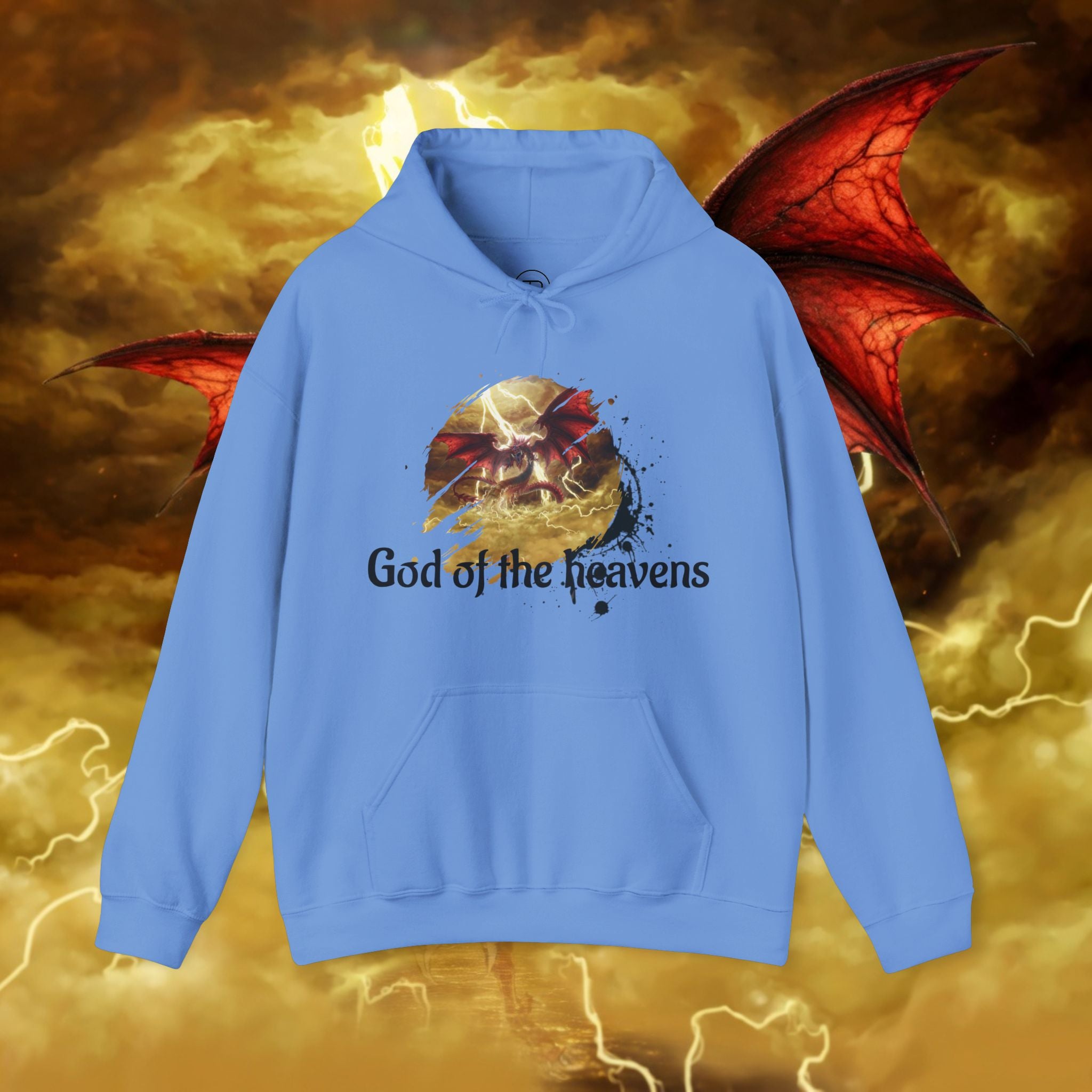 Hoodie — "God of the Heavens" Mythic Lightning Graphic Hoodie - slifer the sky dragon