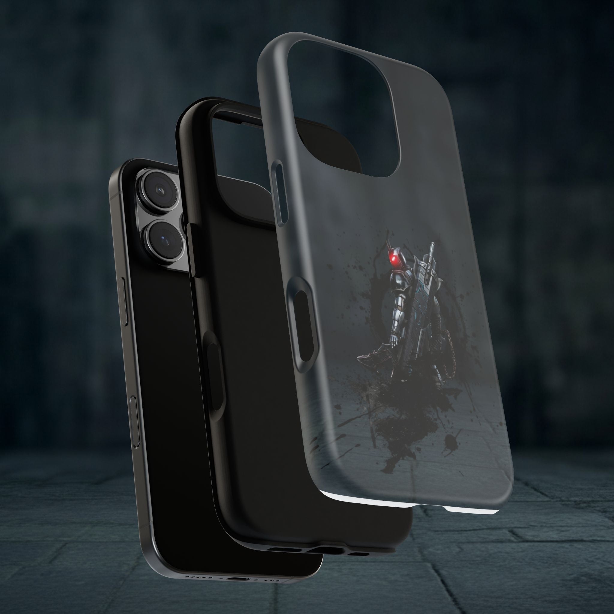 Tough Cases: Dark Cyber Soldier Phone Case — Rugged Sci‑Fi Armor Design