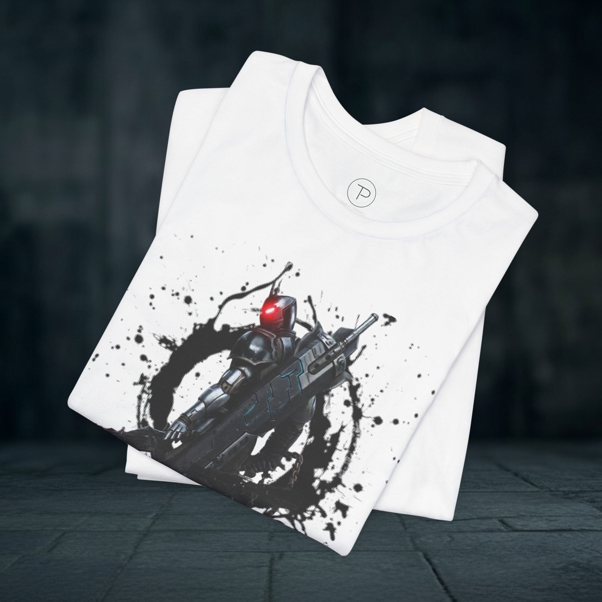 Splatter Noir Rifle Tee — Graphic Military Weapon Shirt