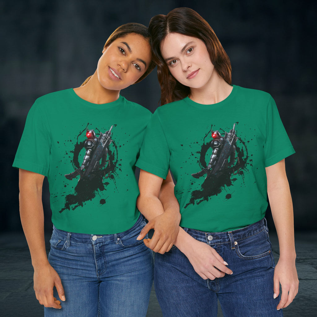 Splatter Noir Rifle Tee — Graphic Military Weapon Shirt