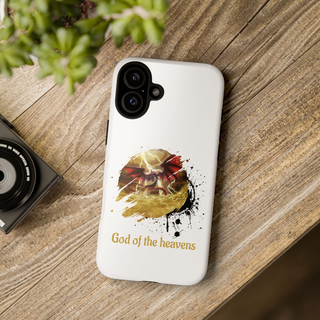 Gold Dragon Phone Case — Tough Protective Phone Case with Lightning Brush Art - slifer the sky dragon