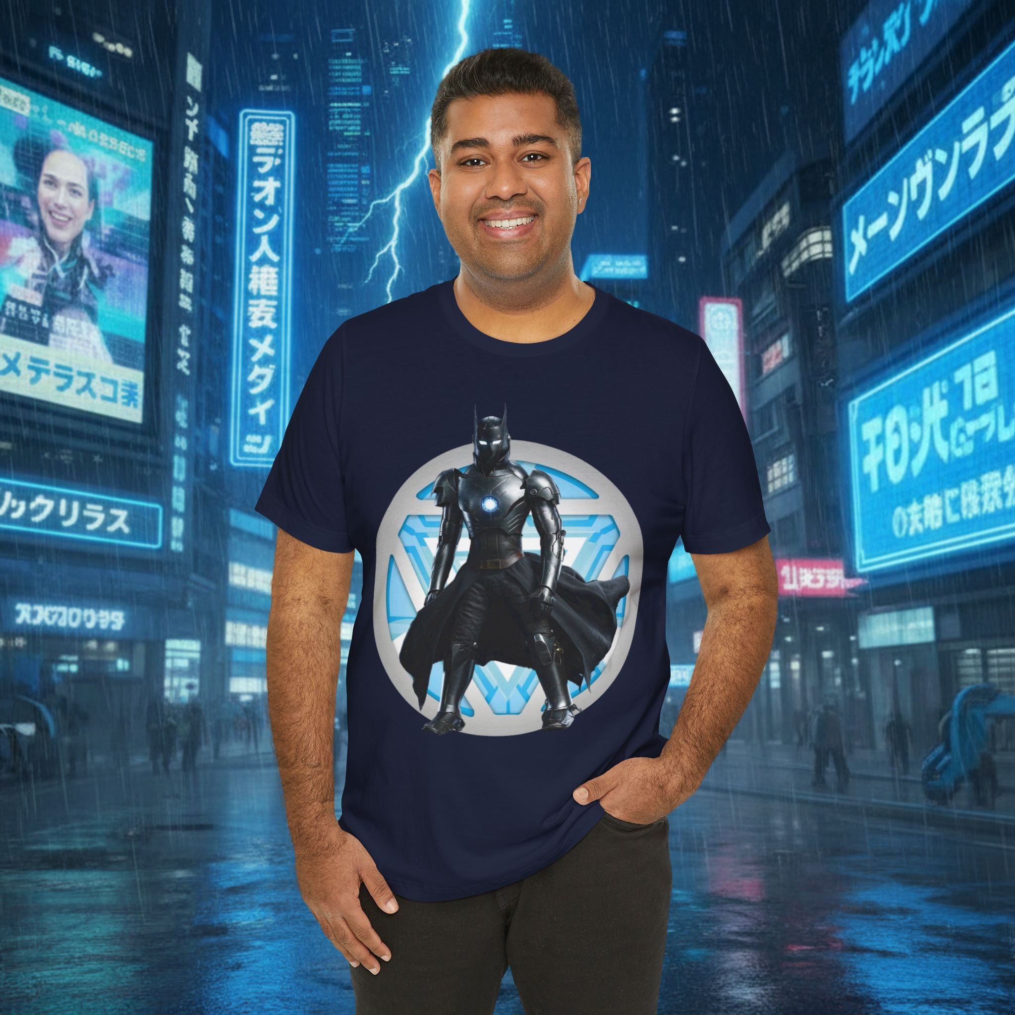 Batman Armor Graphic Tee – Futuristic Superhero T-Shirt - IRONMAN