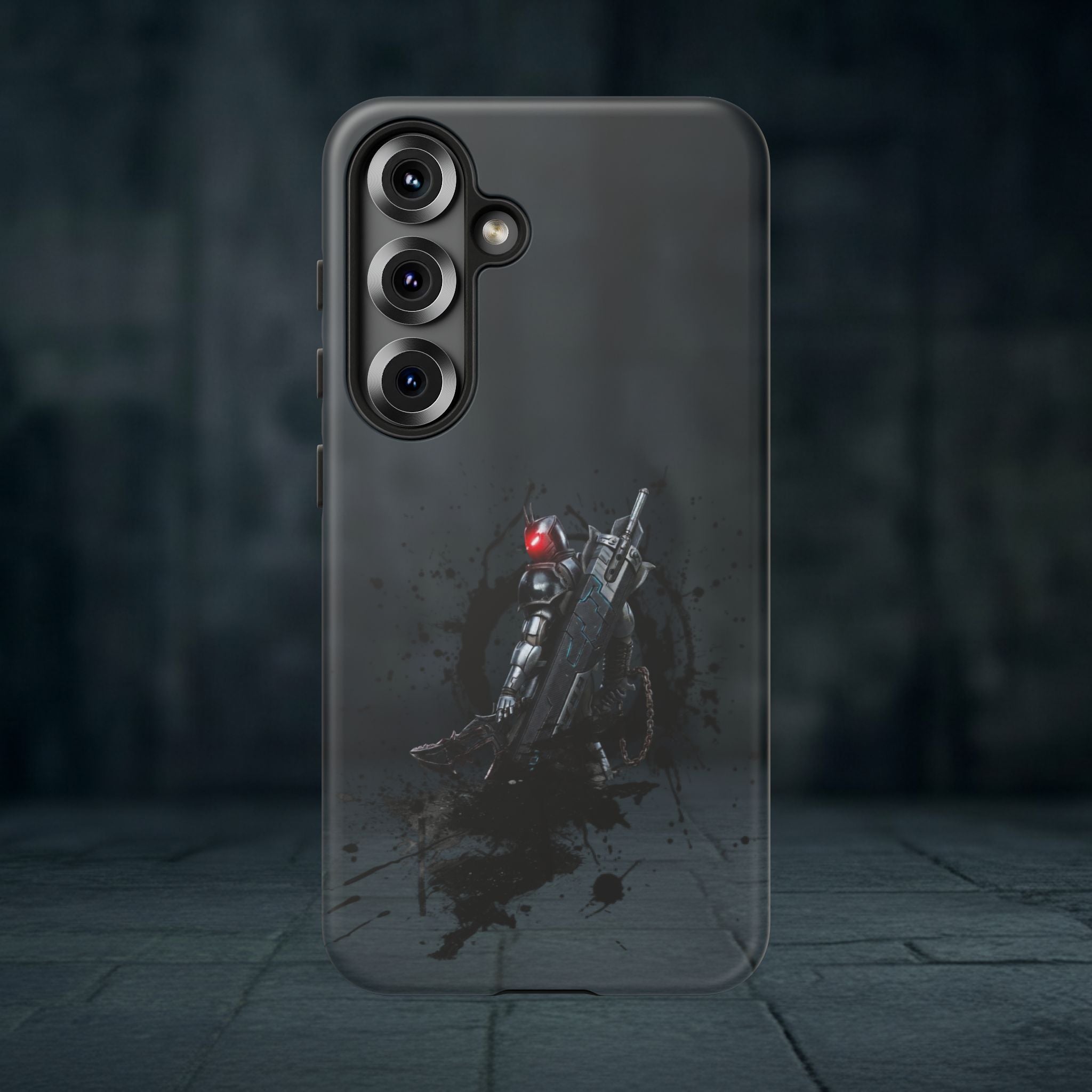 Tough Cases: Dark Cyber Soldier Phone Case — Rugged Sci‑Fi Armor Design
