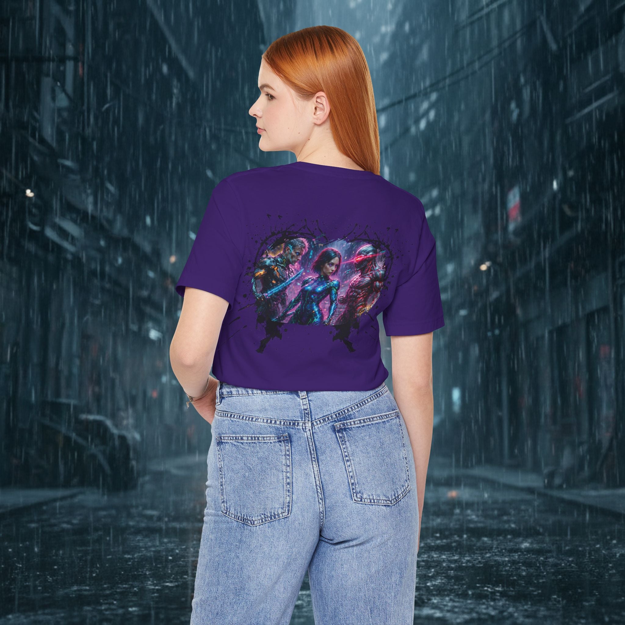 T-Shirt — "Big Family Reunion" Sci‑Fi Character Heart Graphic Tee - Battle Suits
