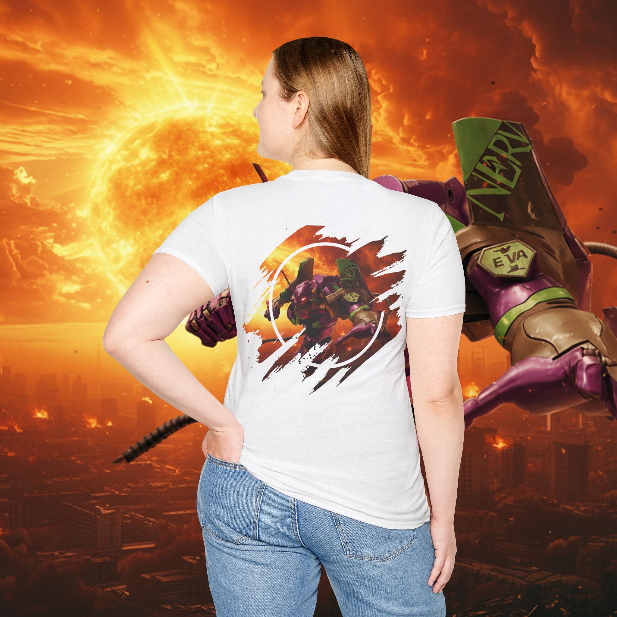 Only One Hit T-Shirt — Gamer Mech Battle Tee - EVA 1 - Neon Genesis Evangelion