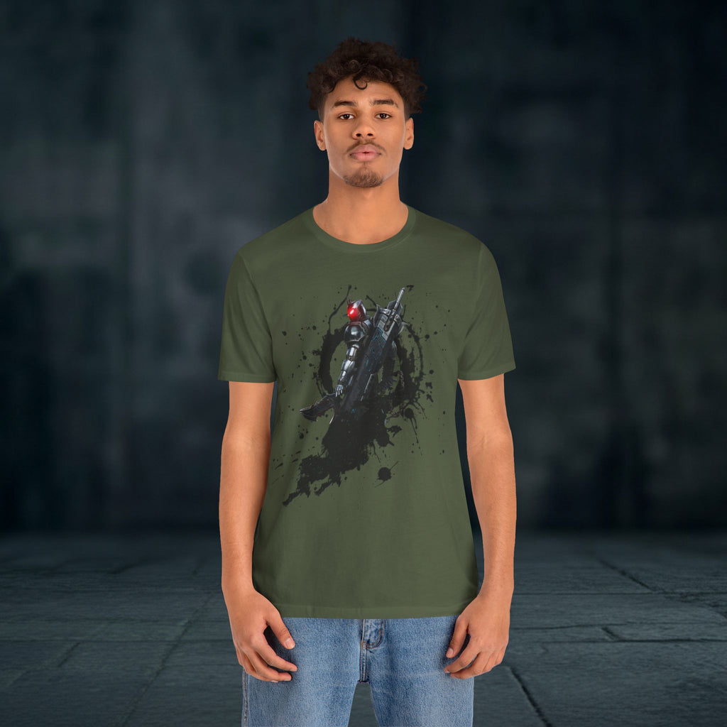 Splatter Noir Rifle Tee — Graphic Military Weapon Shirt