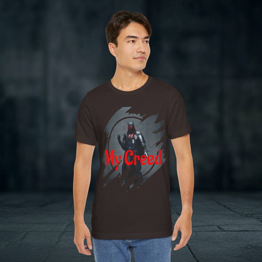 My Creed Graphic Tee — Dark Knight Sci‑Fi Illustration T‑Shirt