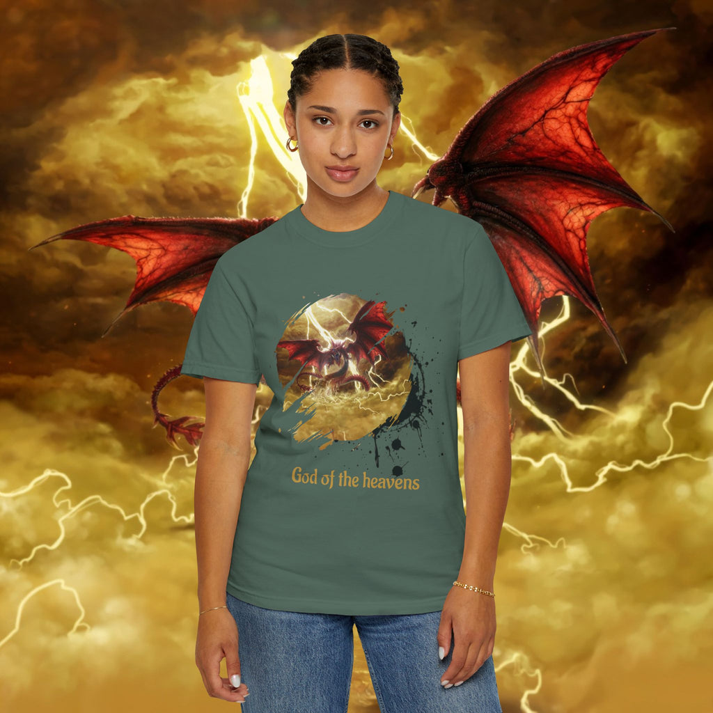 God of the Heavens T-Shirt — Mythic Storm Graphic Tee - slifer the sky dragon