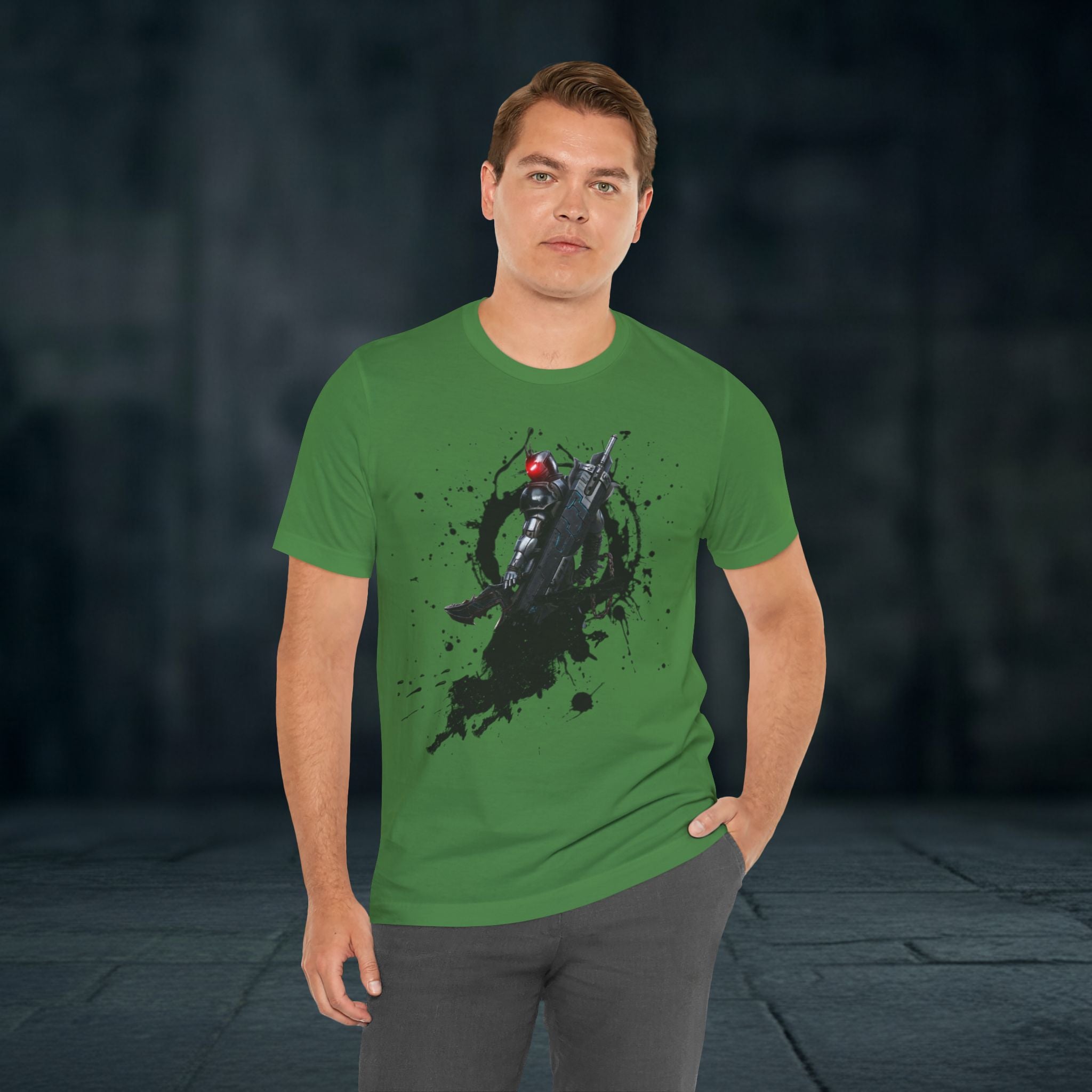 Splatter Noir Rifle Tee — Graphic Military Weapon Shirt