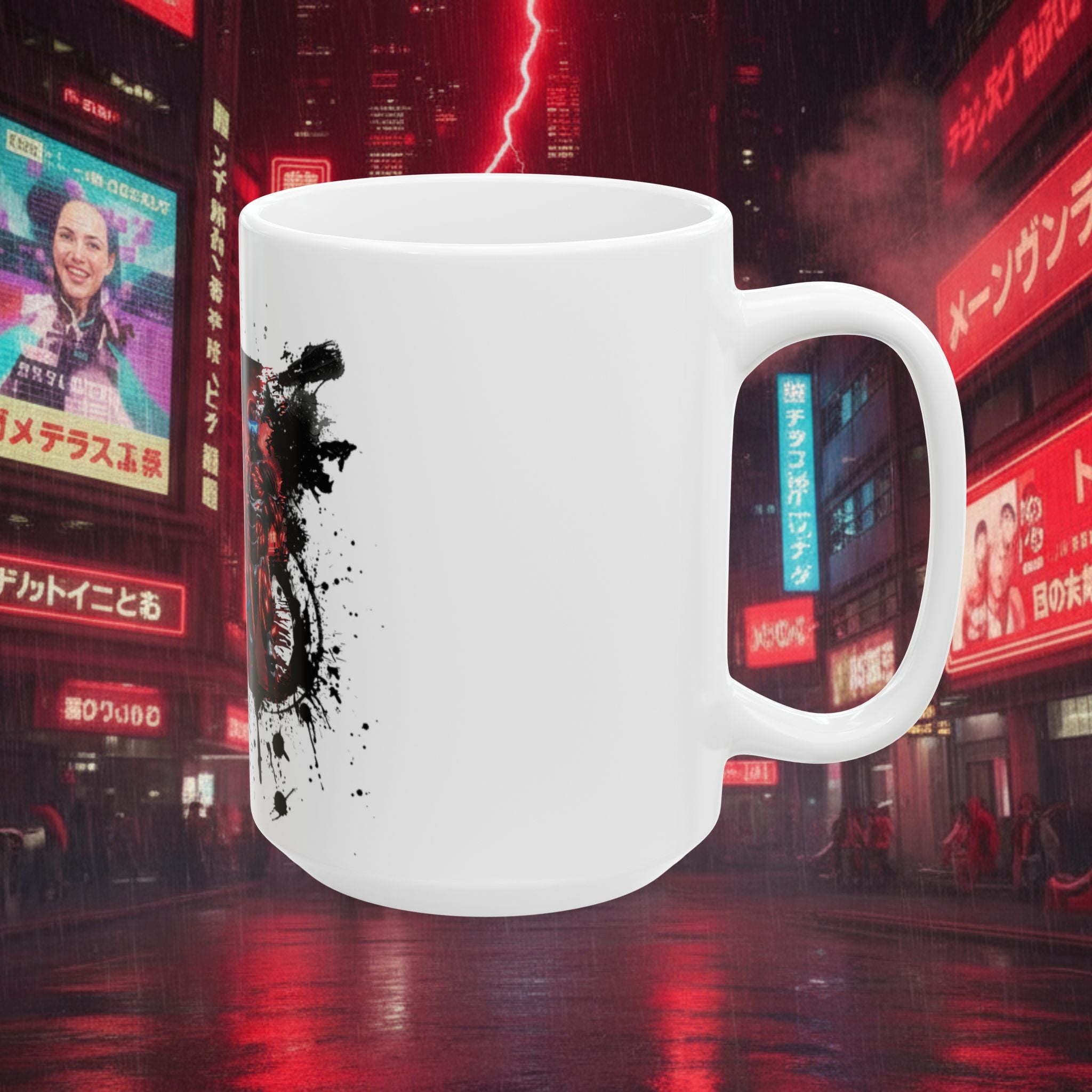 Cyberpunk Heroes Ceramic Mug — Futuristic Neon Sci‑Fi Character Art (11oz/15oz) - Battle Suits