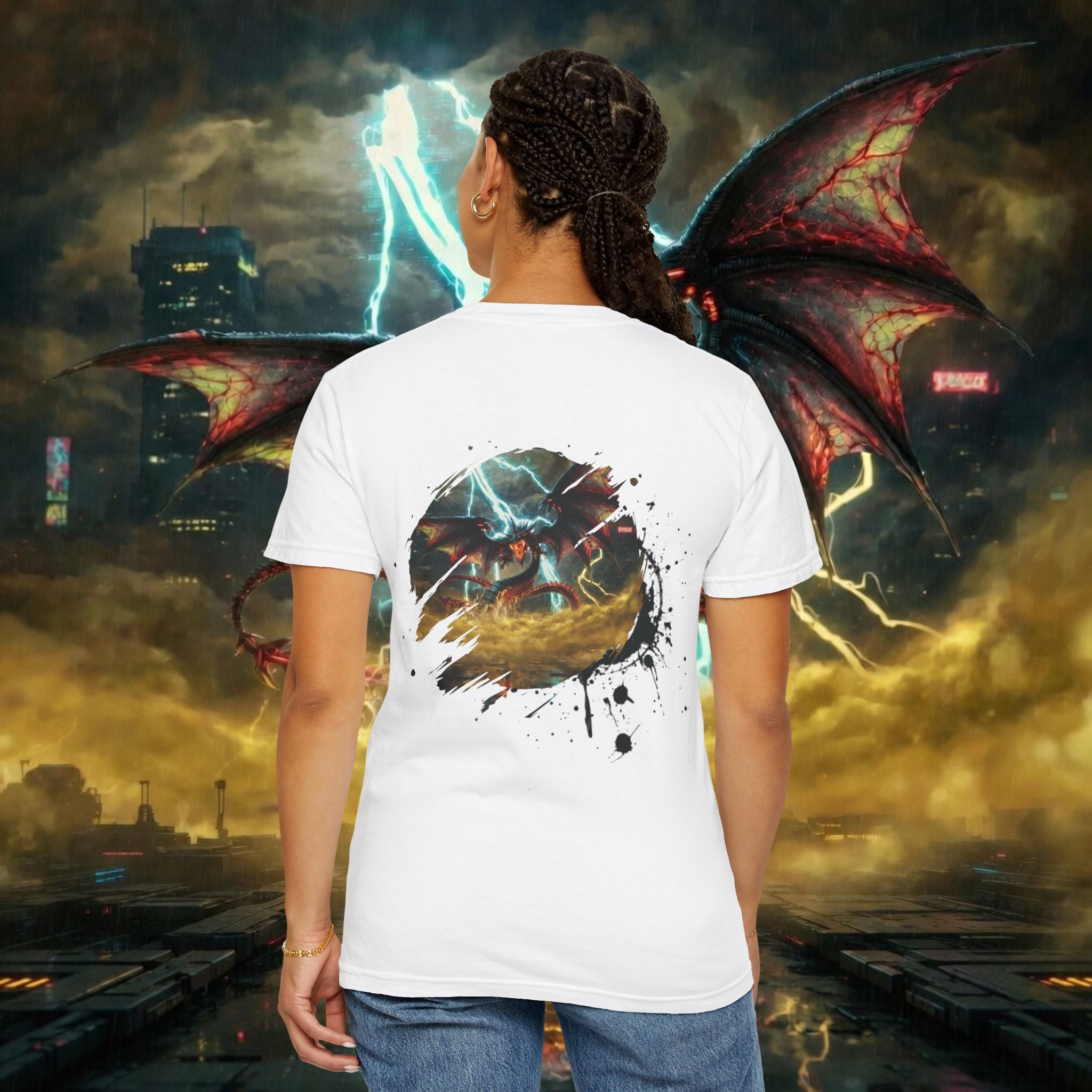 God of the Heavens T-Shirt — Mythic Storm Graphic Tee - slifer the sky dragon