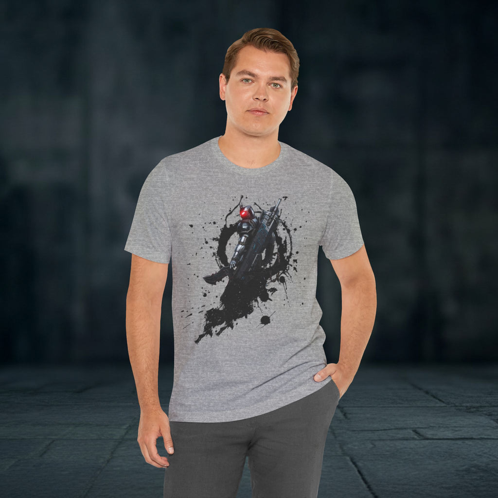 Splatter Noir Rifle Tee — Graphic Military Weapon Shirt