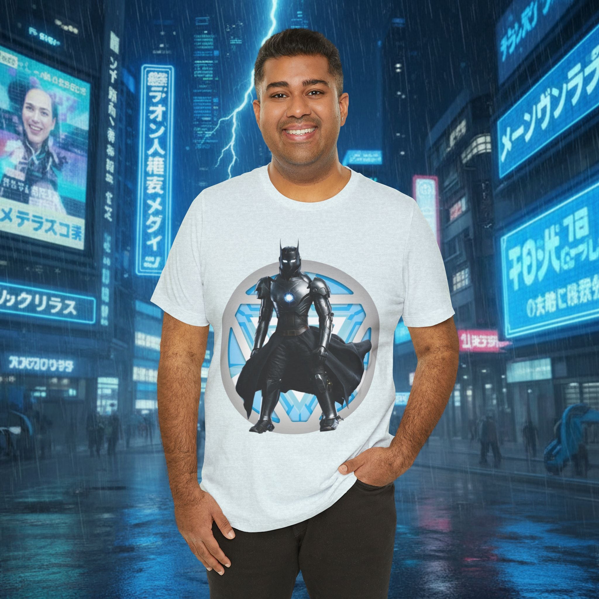 Batman Armor Graphic Tee – Futuristic Superhero T-Shirt - IRONMAN