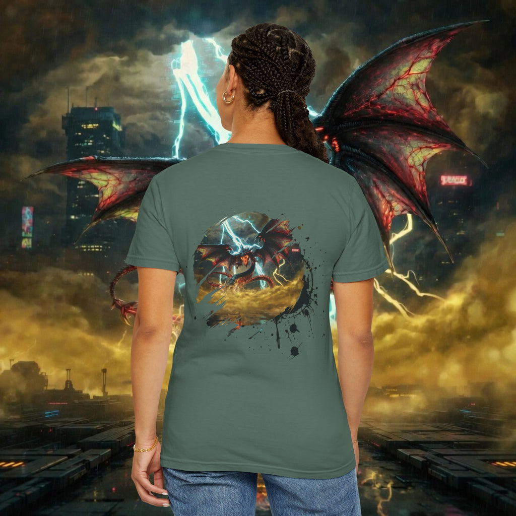 God of the Heavens T-Shirt — Mythic Storm Graphic Tee - slifer the sky dragon