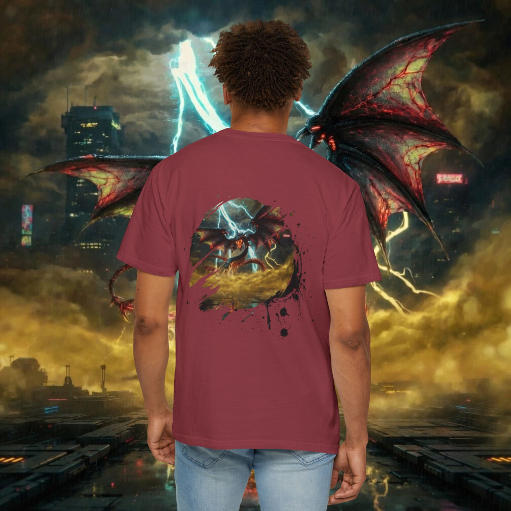 God of the Heavens T-Shirt — Mythic Storm Graphic Tee - slifer the sky dragon