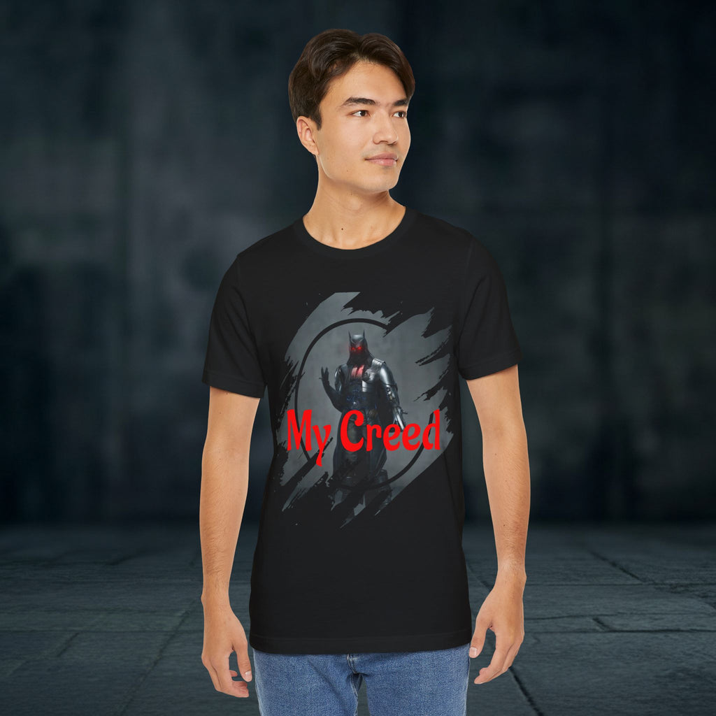 My Creed Graphic Tee — Dark Knight Sci‑Fi Illustration T‑Shirt