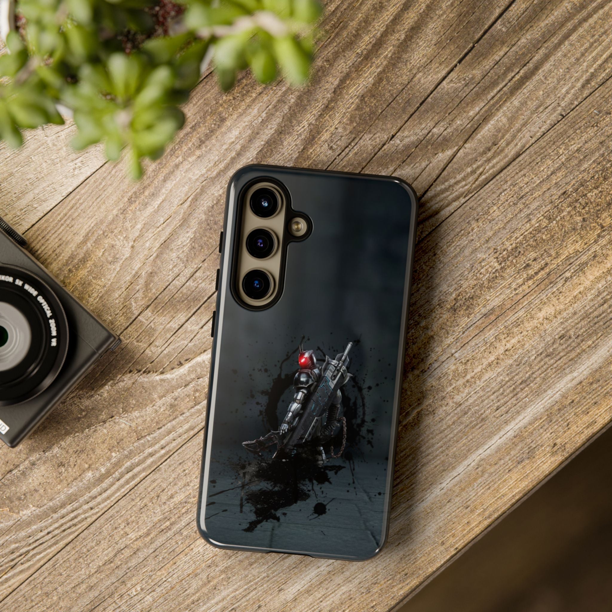 Tough Cases: Dark Cyber Soldier Phone Case — Rugged Sci‑Fi Armor Design
