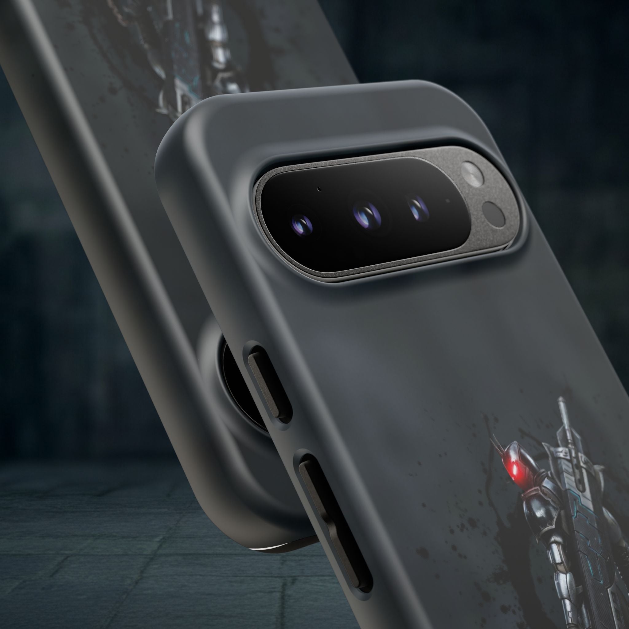 Tough Cases: Dark Cyber Soldier Phone Case — Rugged Sci‑Fi Armor Design
