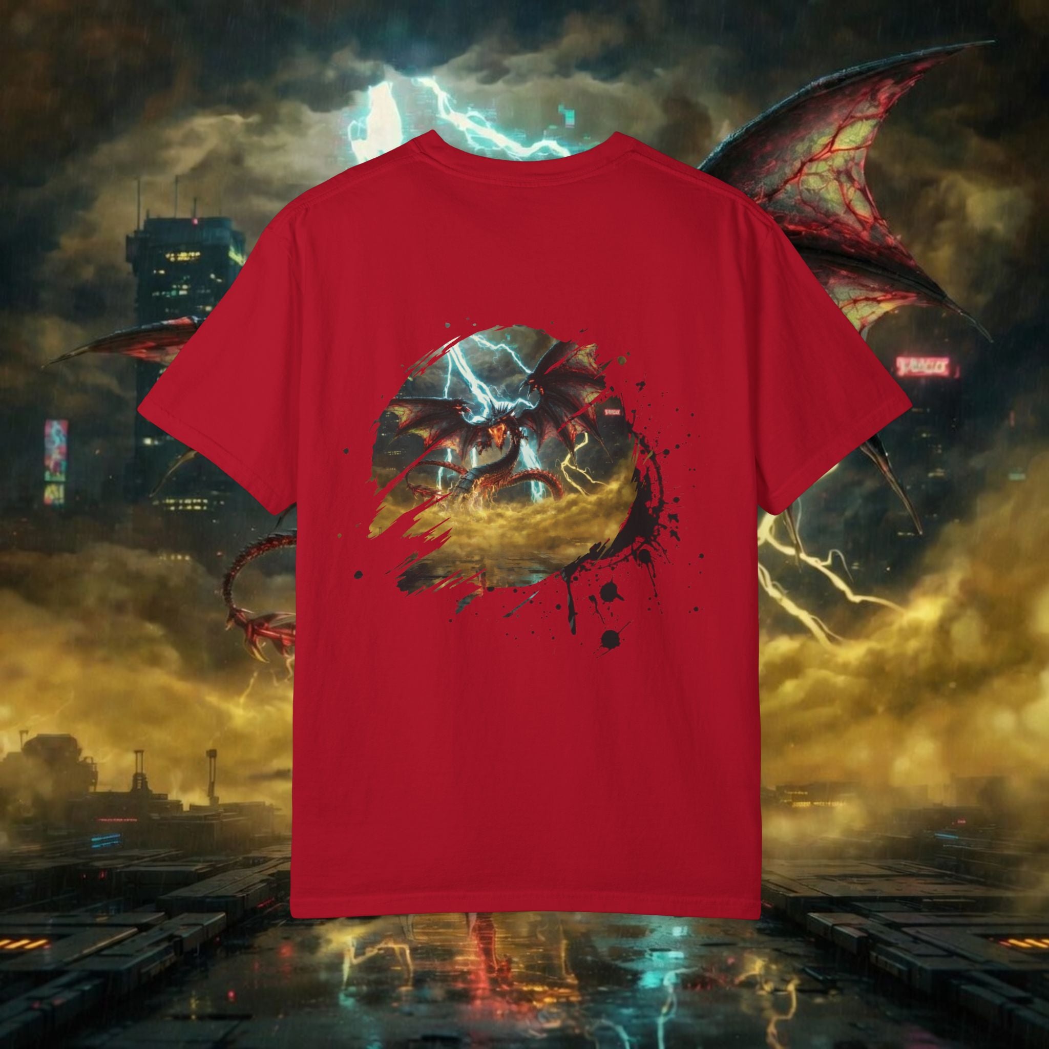 God of the Heavens T-Shirt — Mythic Storm Graphic Tee - slifer the sky dragon