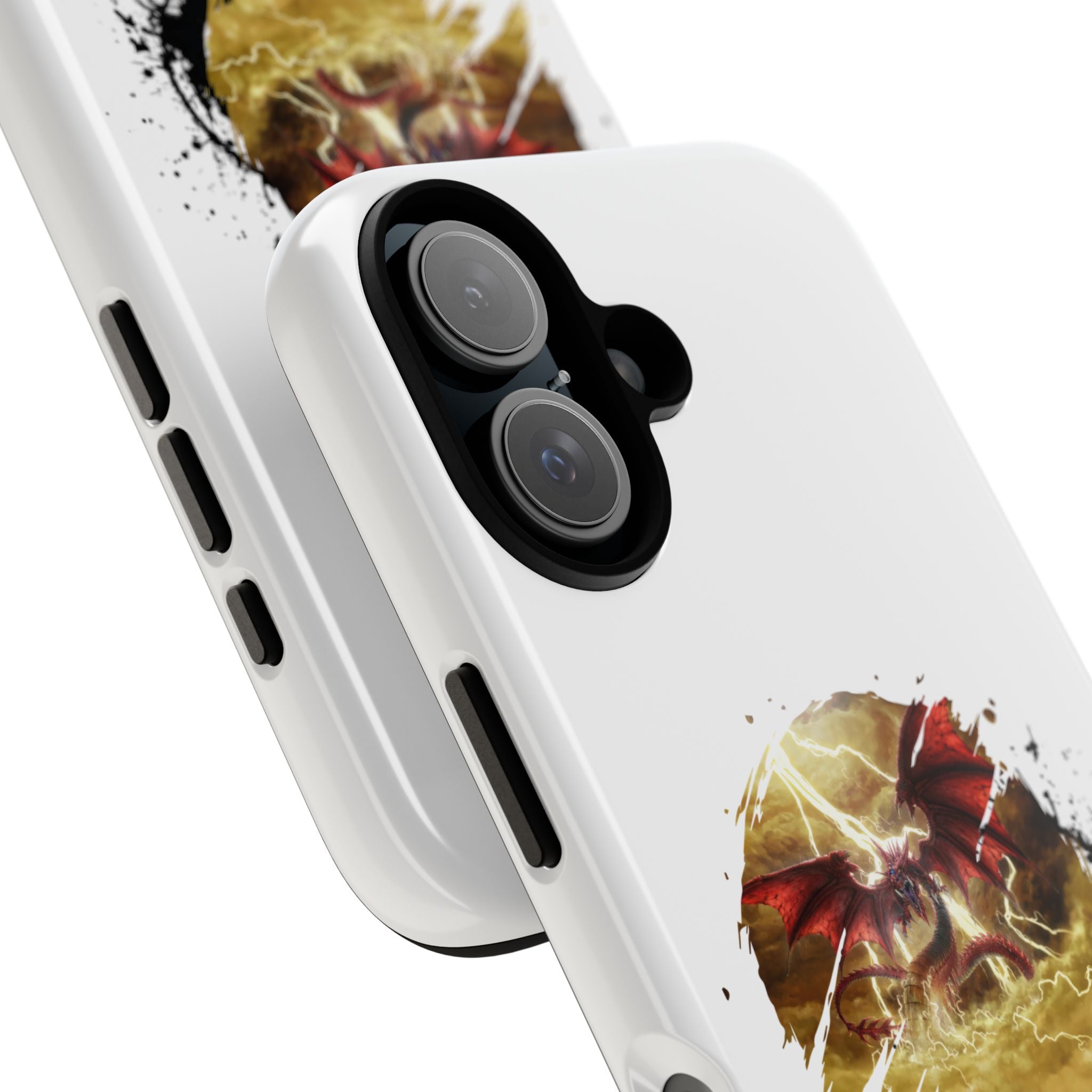 Gold Dragon Phone Case — Tough Protective Phone Case with Lightning Brush Art - slifer the sky dragon