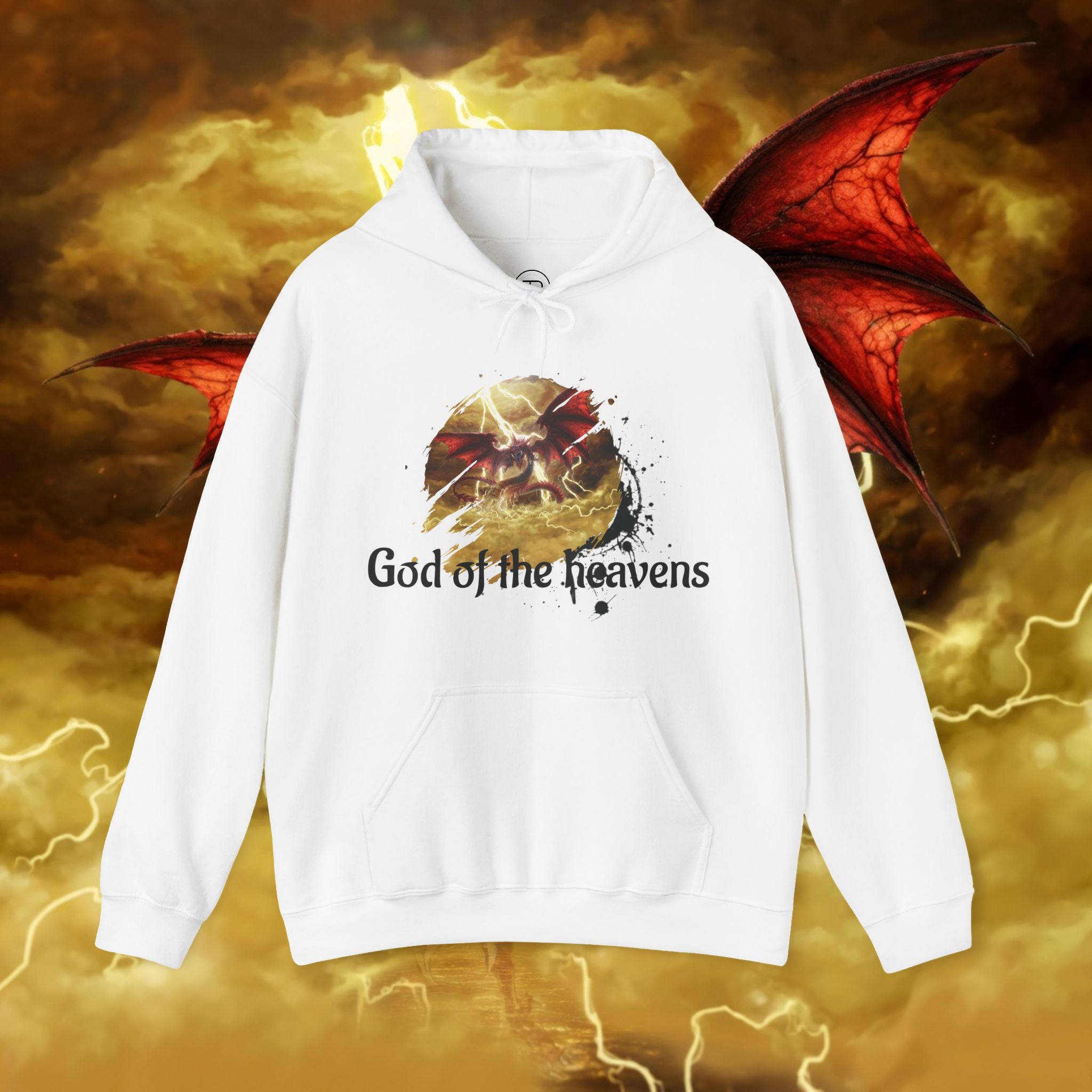 Hoodie — "God of the Heavens" Mythic Lightning Graphic Hoodie - slifer the sky dragon