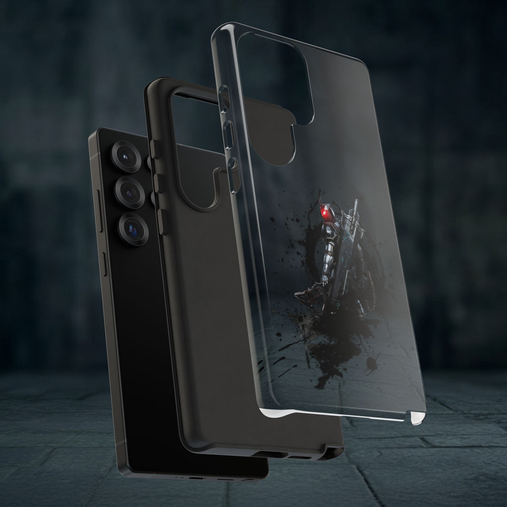Tough Cases: Dark Cyber Soldier Phone Case — Rugged Sci‑Fi Armor Design