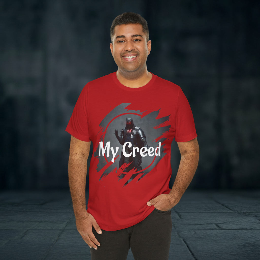 My Creed Graphic Tee — Dark Knight Sci‑Fi Illustration T‑Shirt