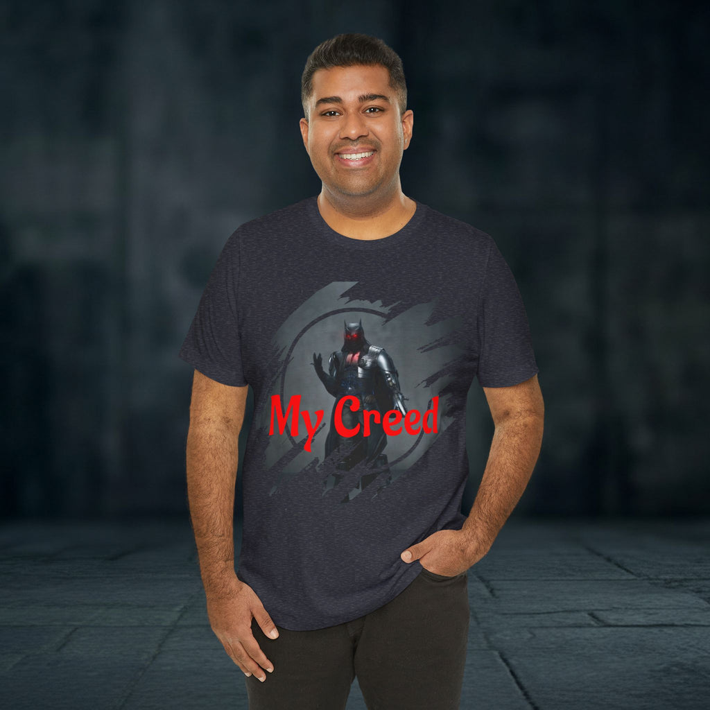 My Creed Graphic Tee — Dark Knight Sci‑Fi Illustration T‑Shirt