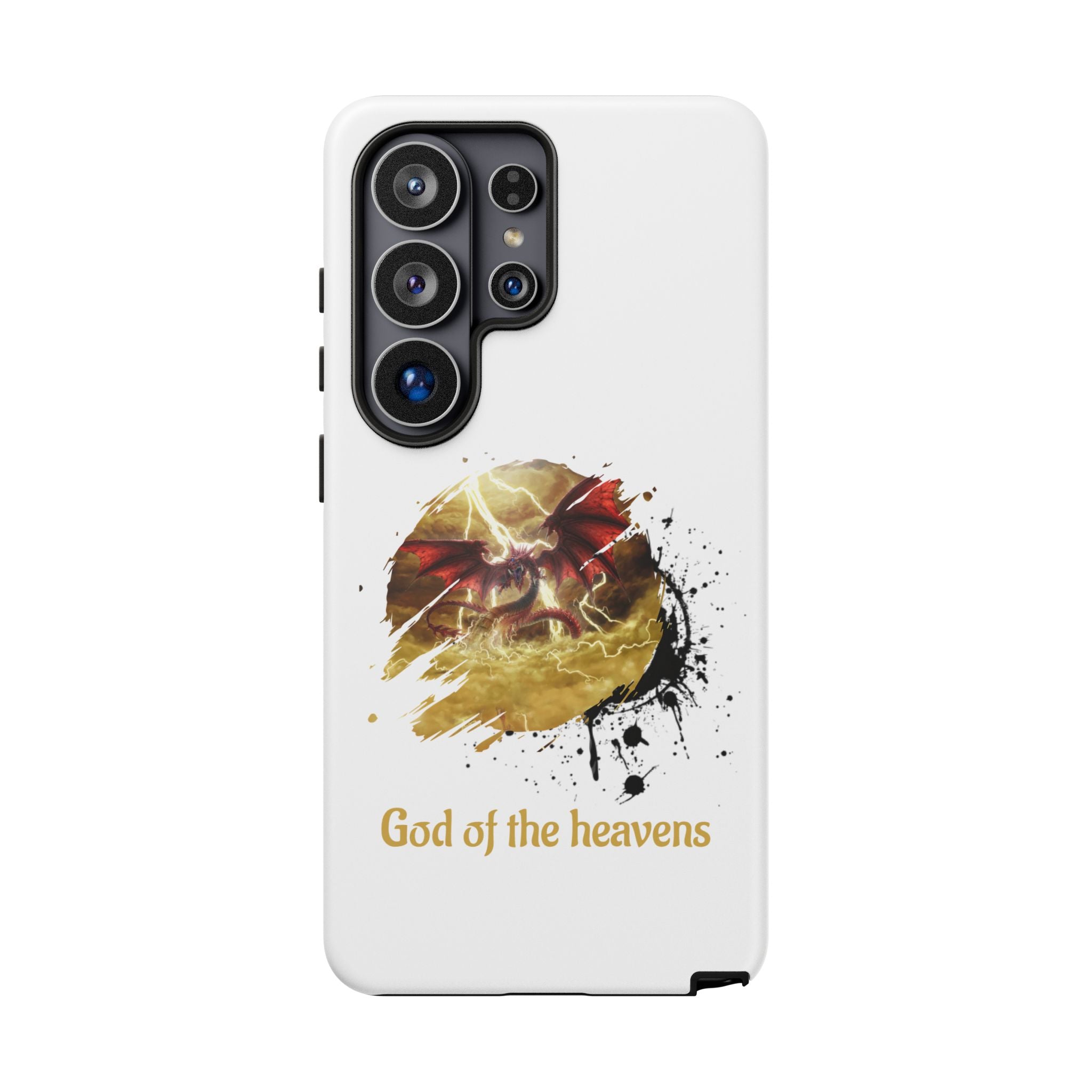 Gold Dragon Phone Case — Tough Protective Phone Case with Lightning Brush Art - slifer the sky dragon
