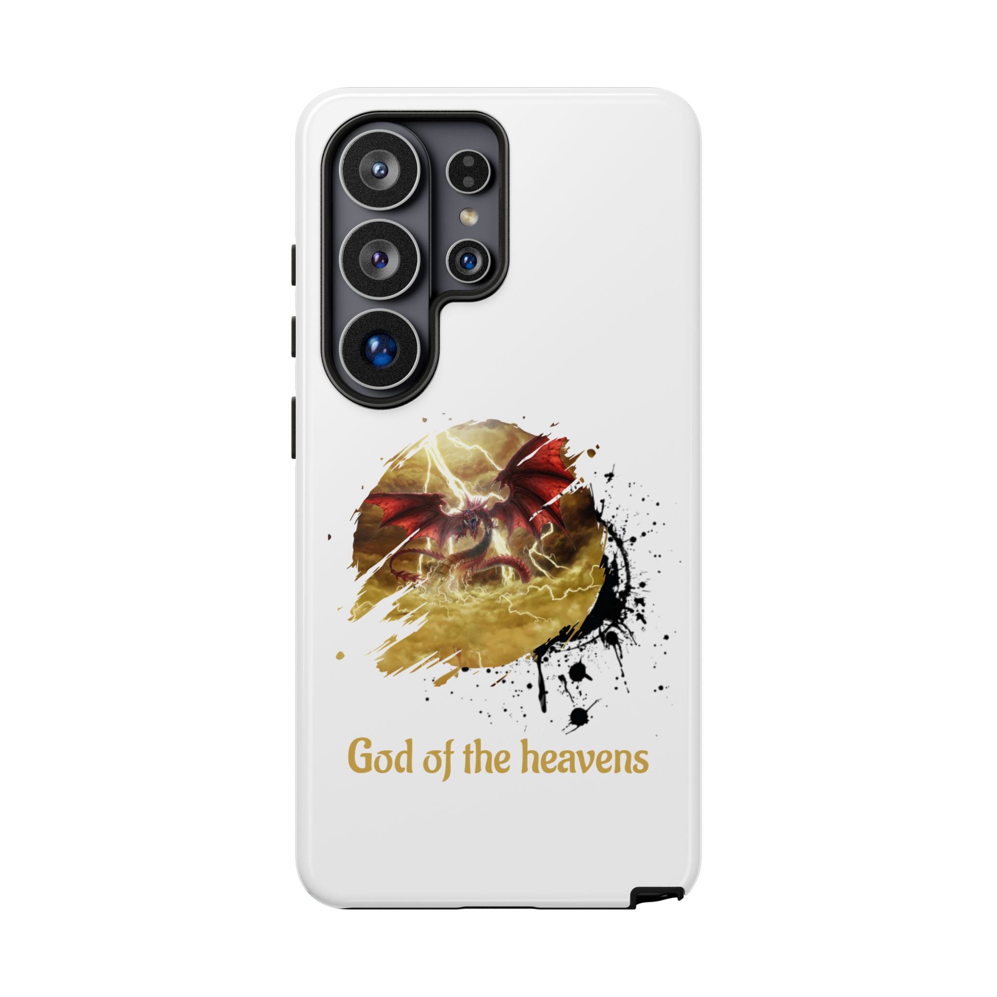 Gold Dragon Phone Case — Tough Protective Phone Case with Lightning Brush Art - slifer the sky dragon