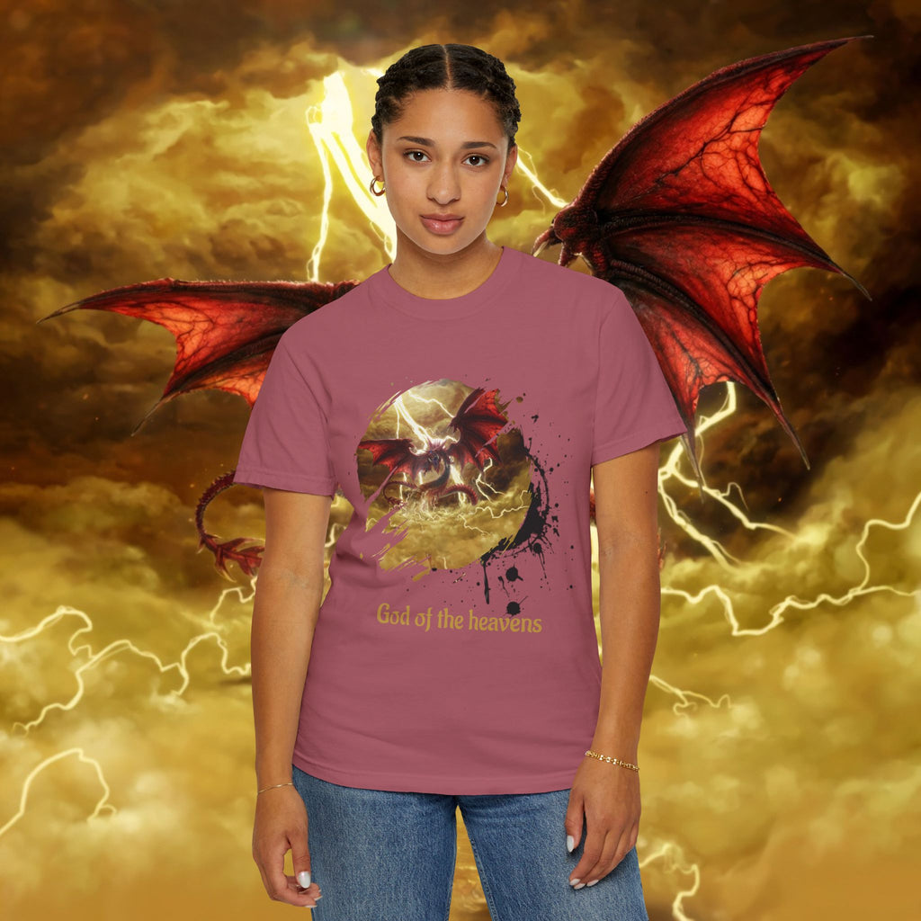 God of the Heavens T-Shirt — Mythic Storm Graphic Tee - slifer the sky dragon