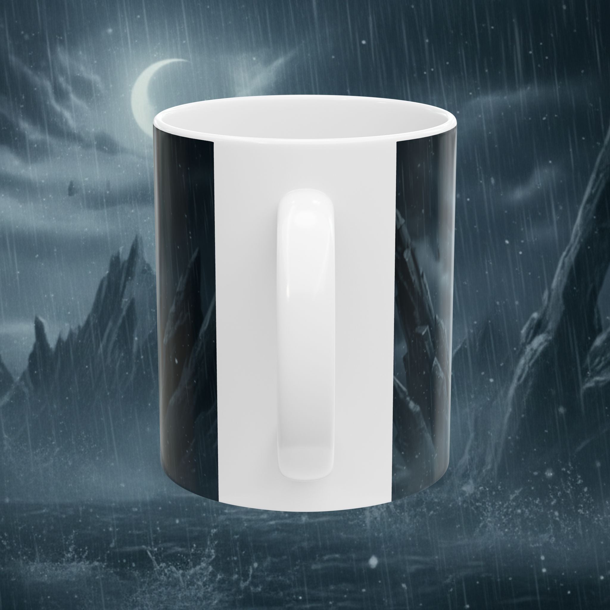 Horror Game Character Ceramic Mug — Dark Moon Night Coffee Cup (11oz/15oz) - Byakugan Family and Riddick