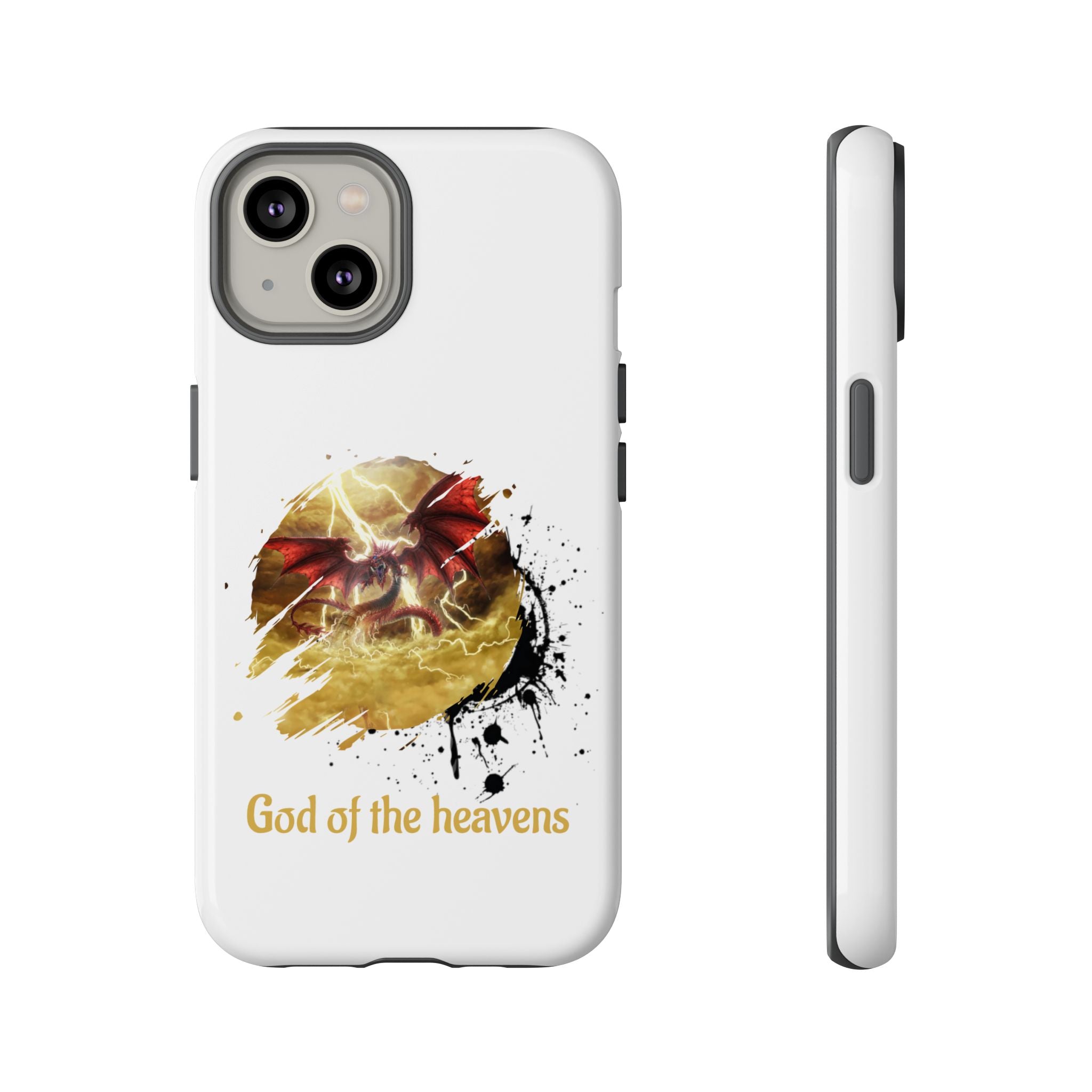 Gold Dragon Phone Case — Tough Protective Phone Case with Lightning Brush Art - slifer the sky dragon