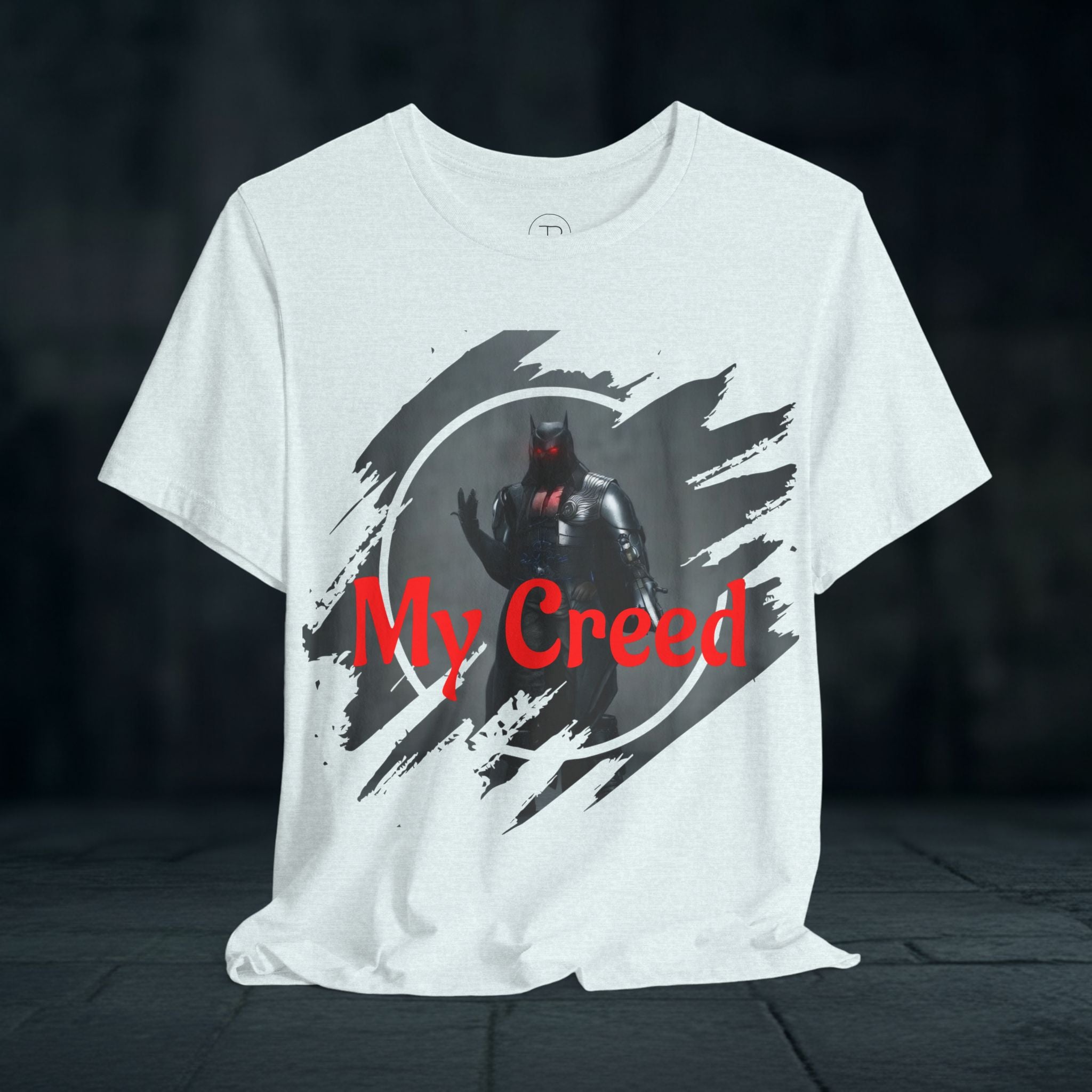 My Creed Graphic Tee — Dark Knight Sci‑Fi Illustration T‑Shirt