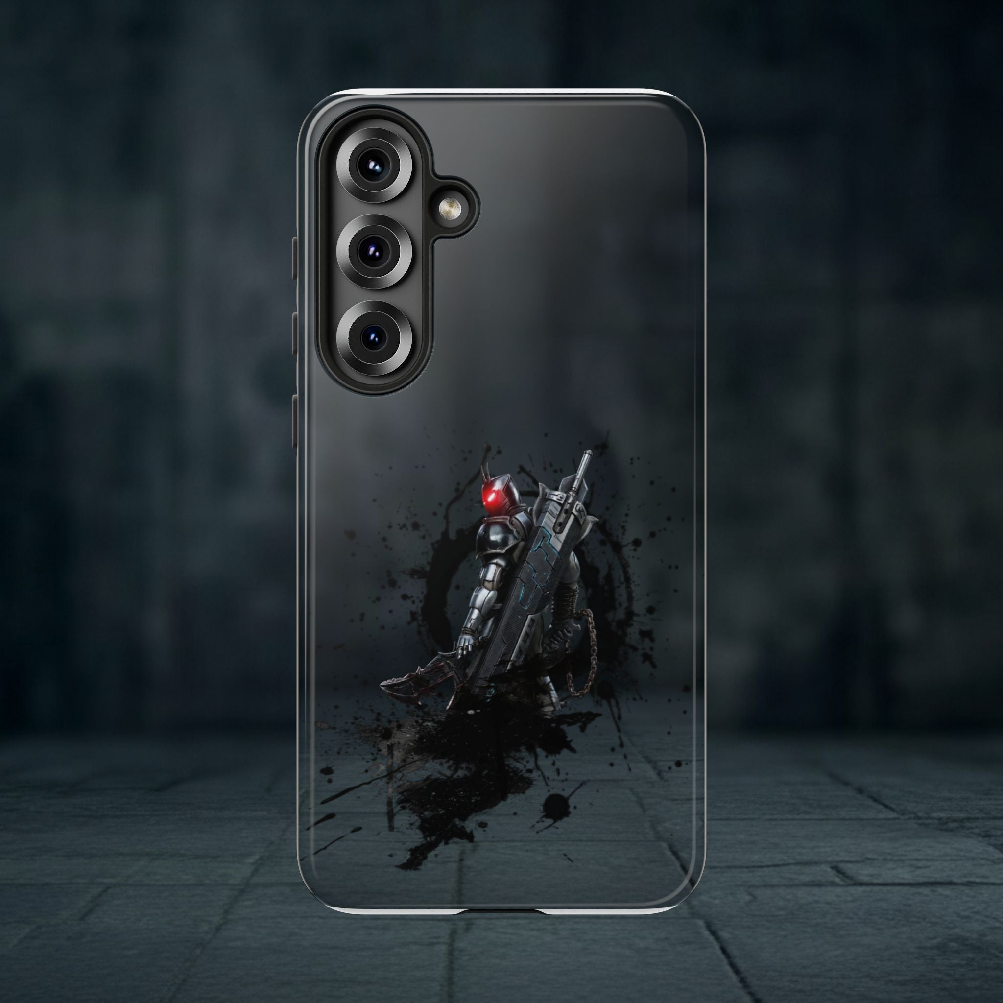 Tough Cases: Dark Cyber Soldier Phone Case — Rugged Sci‑Fi Armor Design